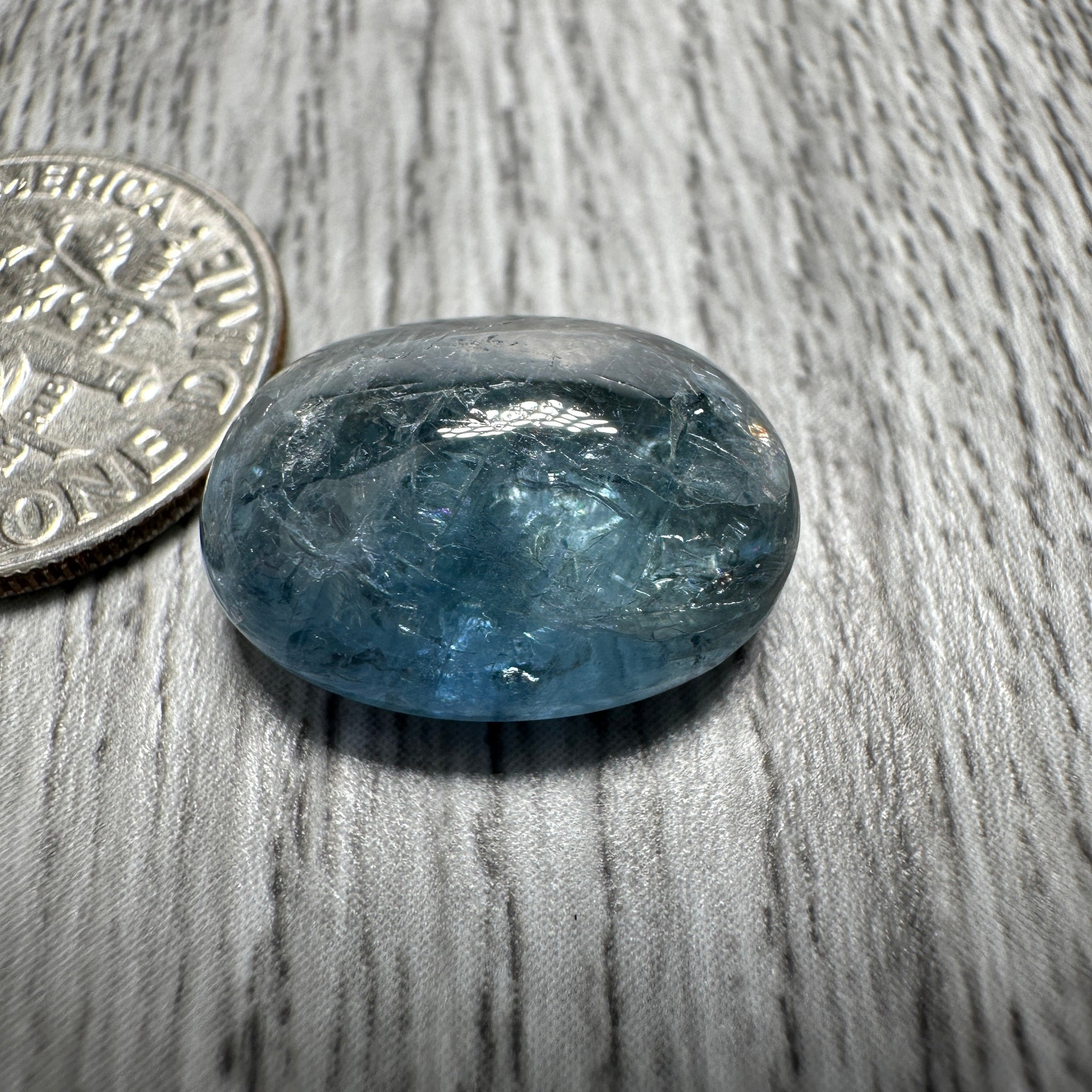 Sapphire Cabochon. 14.09ct, Umba, Tanzania. Untreated Unheated. 16.2x 11.7 x 6.7mm