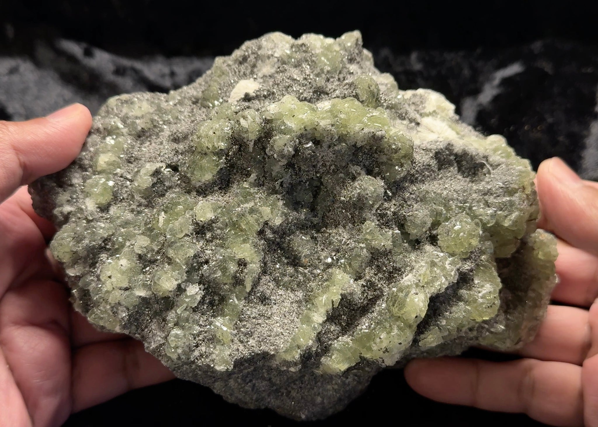 Prehnite Crystal, 1.978kg, Merelani, Tanzania, mined with Tanzanite, Unheated Untreated, still with mine dirt, needs to be washed