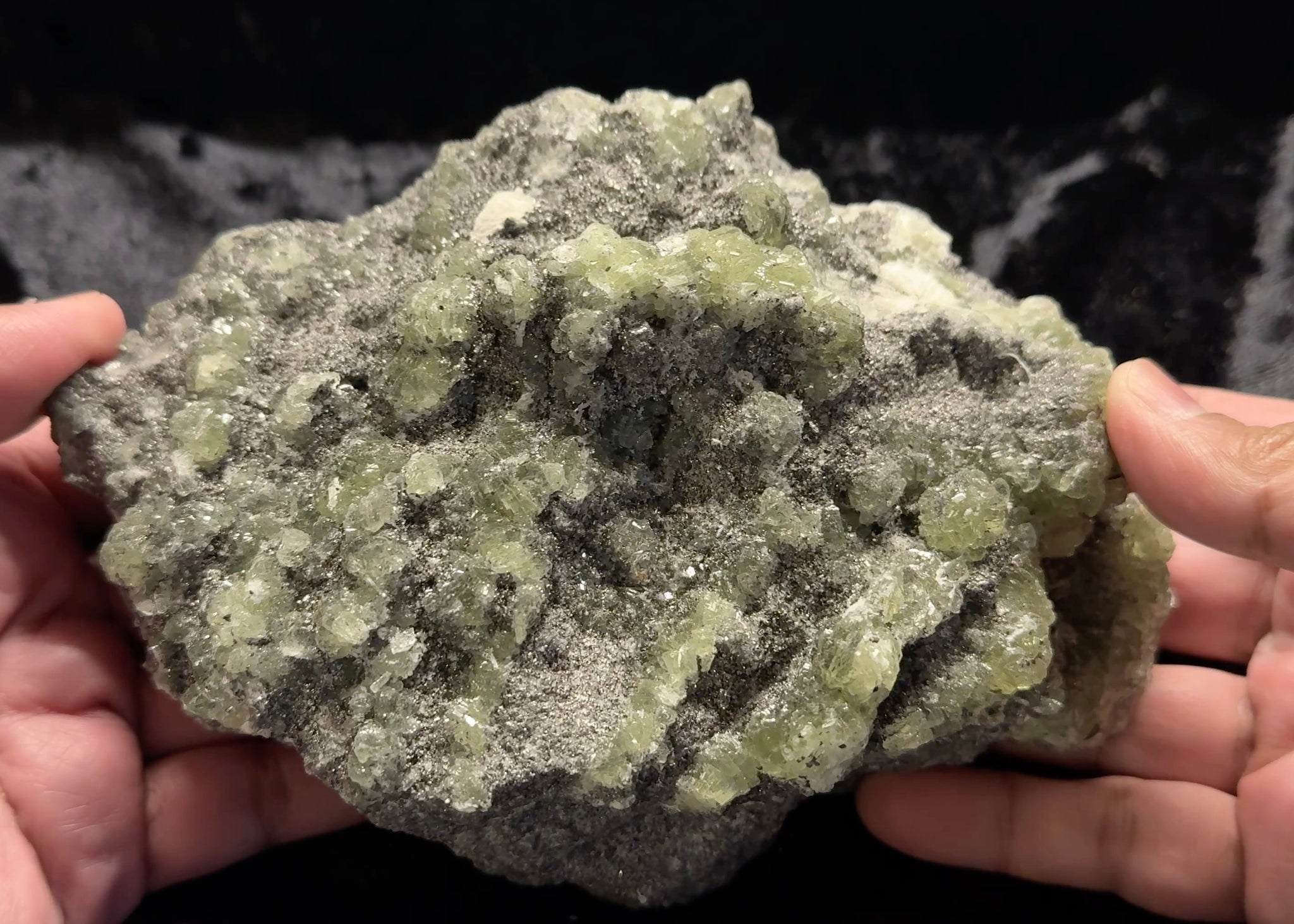 Prehnite Crystal, 1.978kg, Merelani, Tanzania, mined with Tanzanite, Unheated Untreated, still with mine dirt, needs to be washed