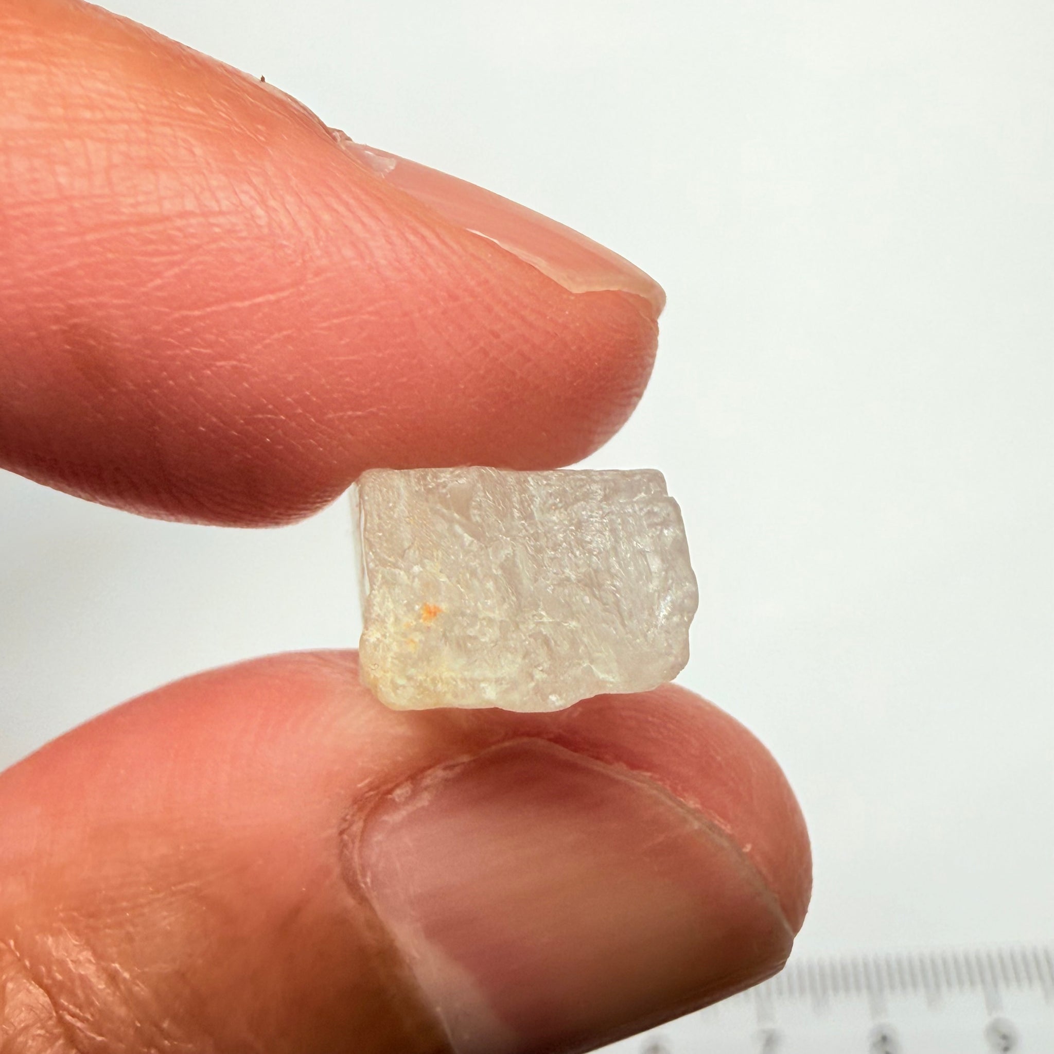 Blue Sheen Moonstone, 12.91ct, Tanzania, Untreated Unheated, mark the angle of the Sheen