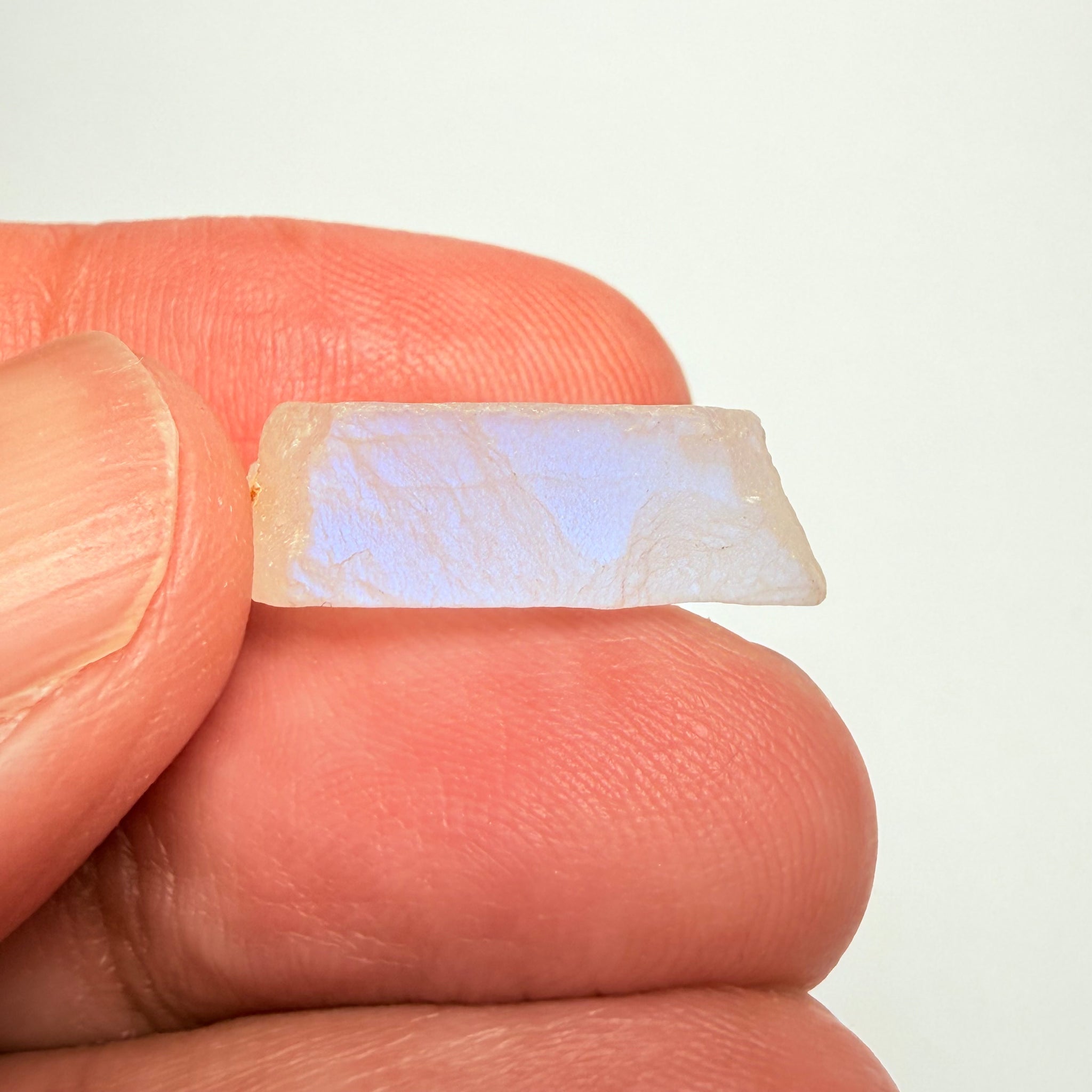 Blue Sheen Moonstone, 15.22ct, Tanzania, Untreated Unheated, mark the angle of the Sheen