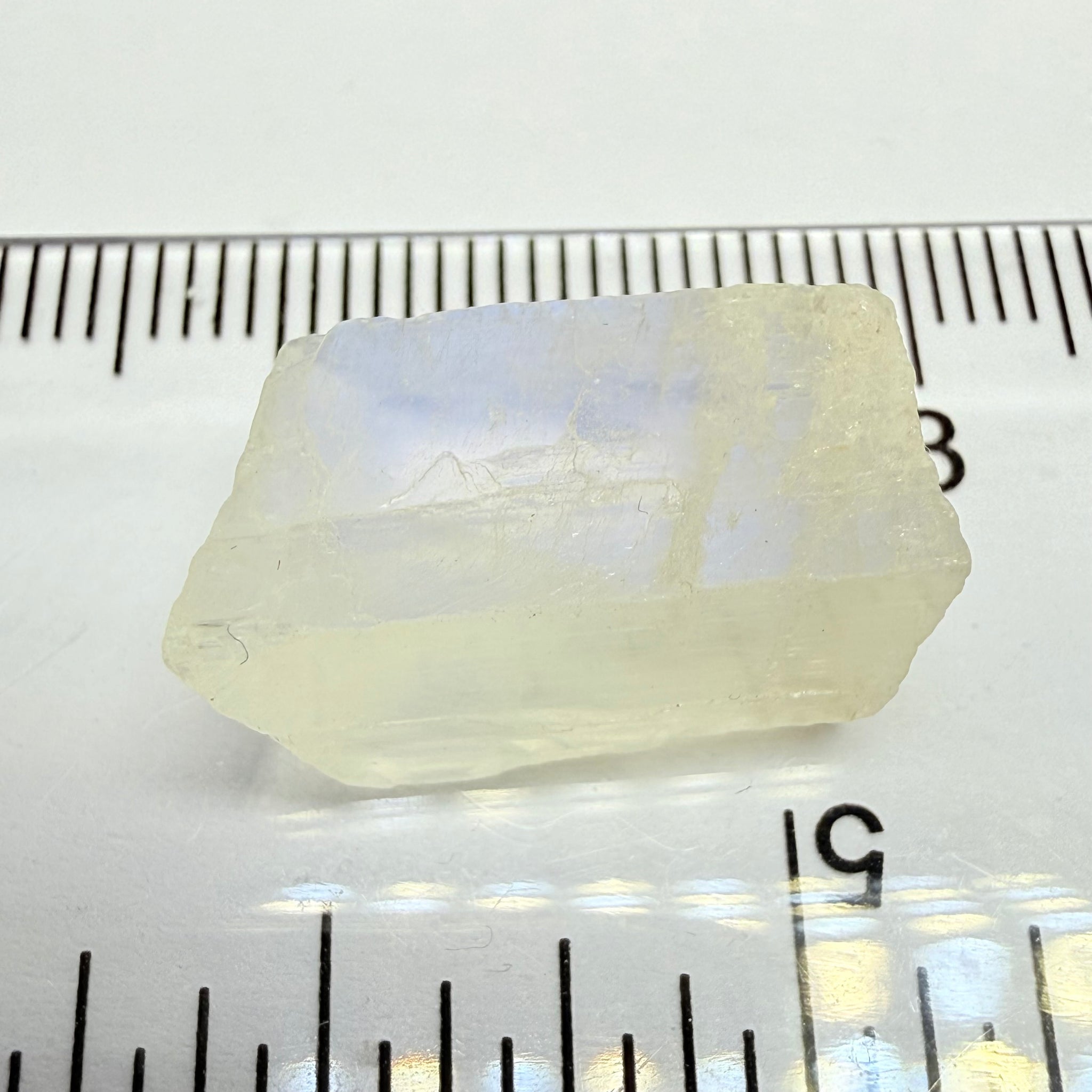 Blue Sheen Moonstone, 13.95ct, Tanzania, Untreated Unheated, note Sheen position, there are some fractures on one side, I have tilted the stone in some pictures to reflect the cracks so you can see their position