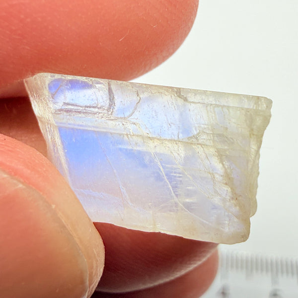Blue Sheen Moonstone, 13.95ct, Tanzania, Untreated Unheated, note Sheen position, there are some fractures on one side, I have tilted the stone in some pictures to reflect the cracks so you can see their position