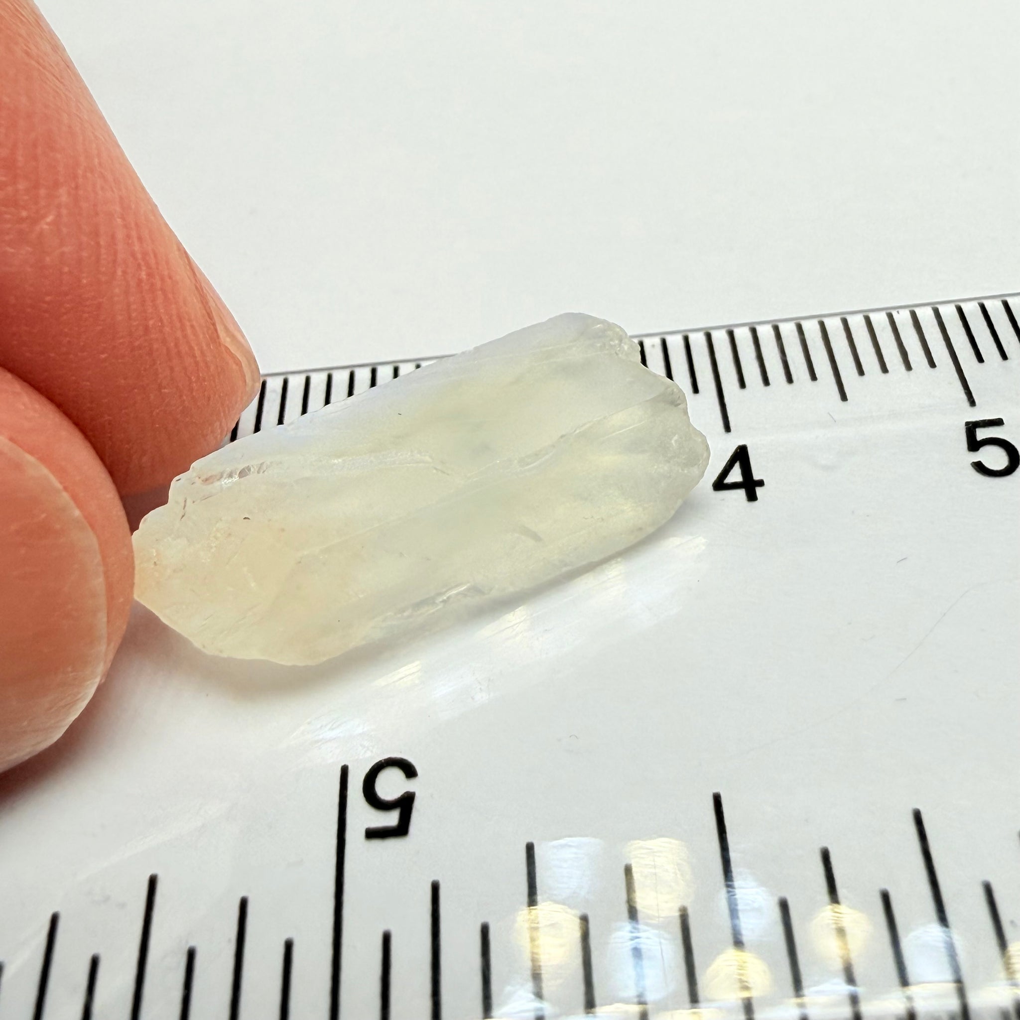 Blue Sheen Moonstone, 8.28ct, Tanzania, Untreated Unheated, mark angle of sheen