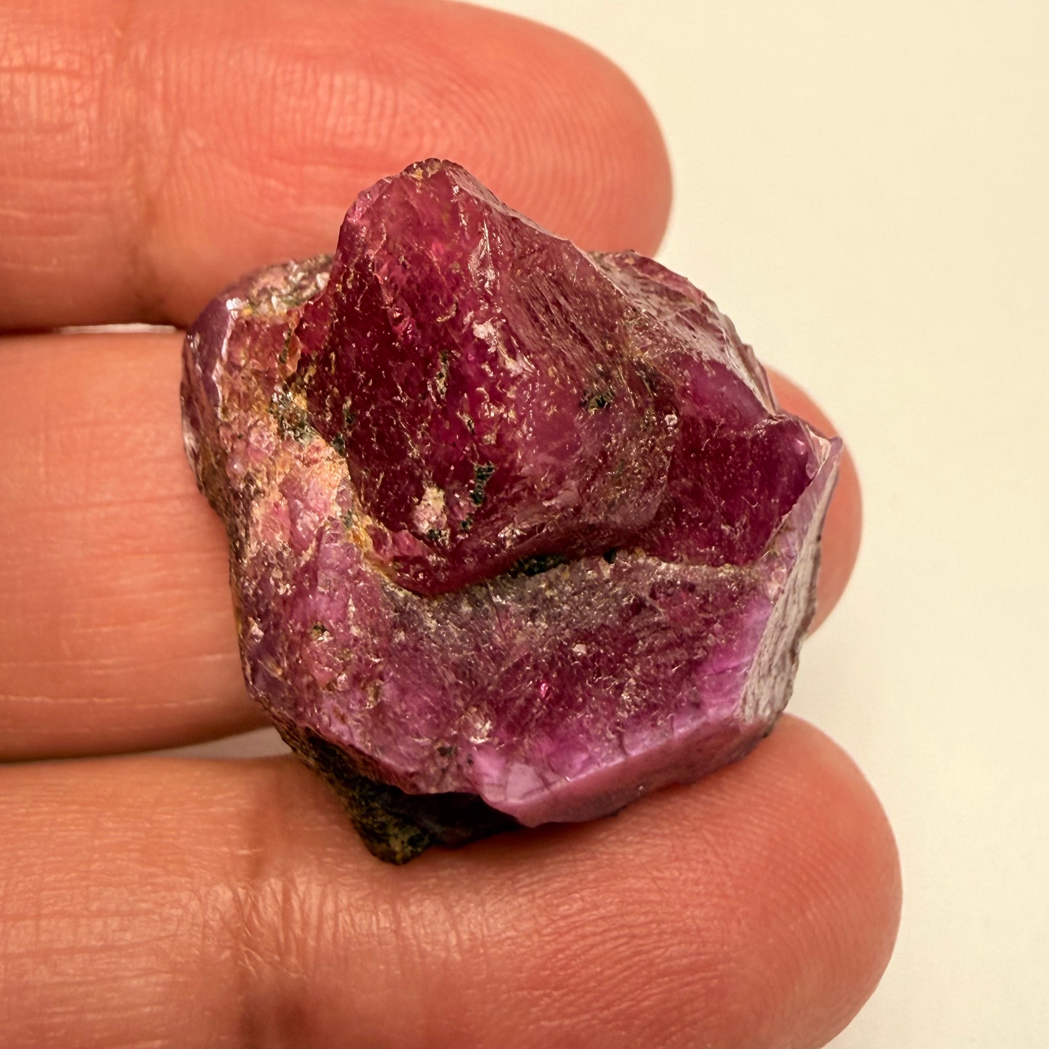 Winza Ruby Crystal, still has part of its matrix on it, 108.62ct, Winza, Tanzania, Untreated Unheated