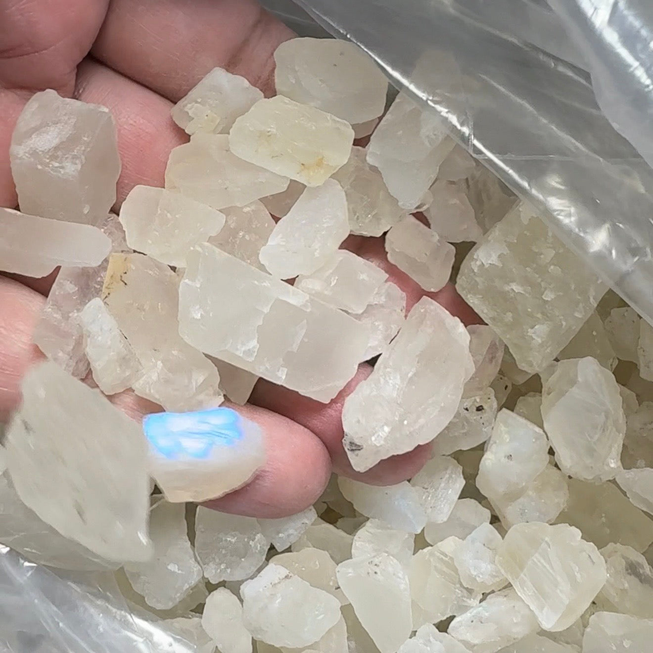 Moonstone Lot, 1.69kg (8450ct), Tanzania, some have blue sheen some don’t, see video