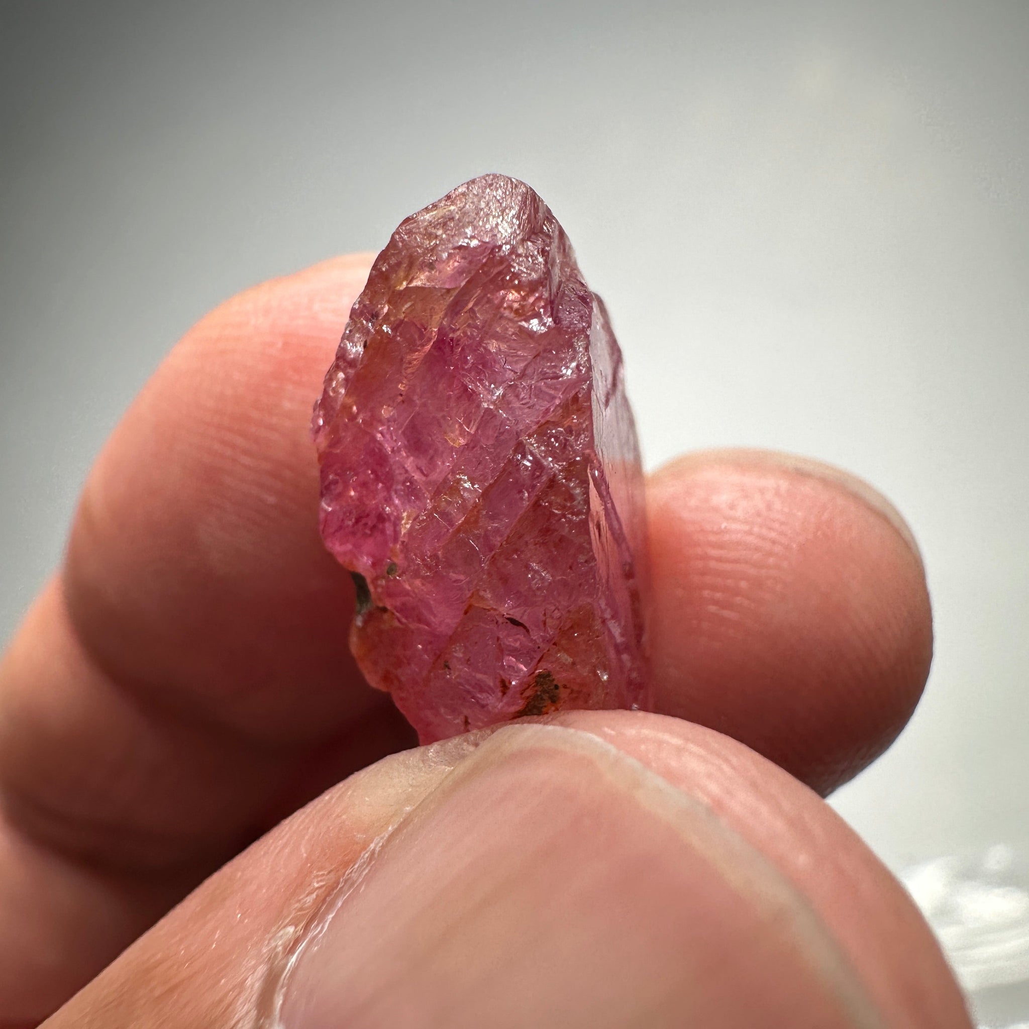 Sapphire Ruby Crystal, 20.23ct, Morogoro, Tanzania, Untreated Unheated. 18 x 12 x 9 mm, specimen/cab or facet it