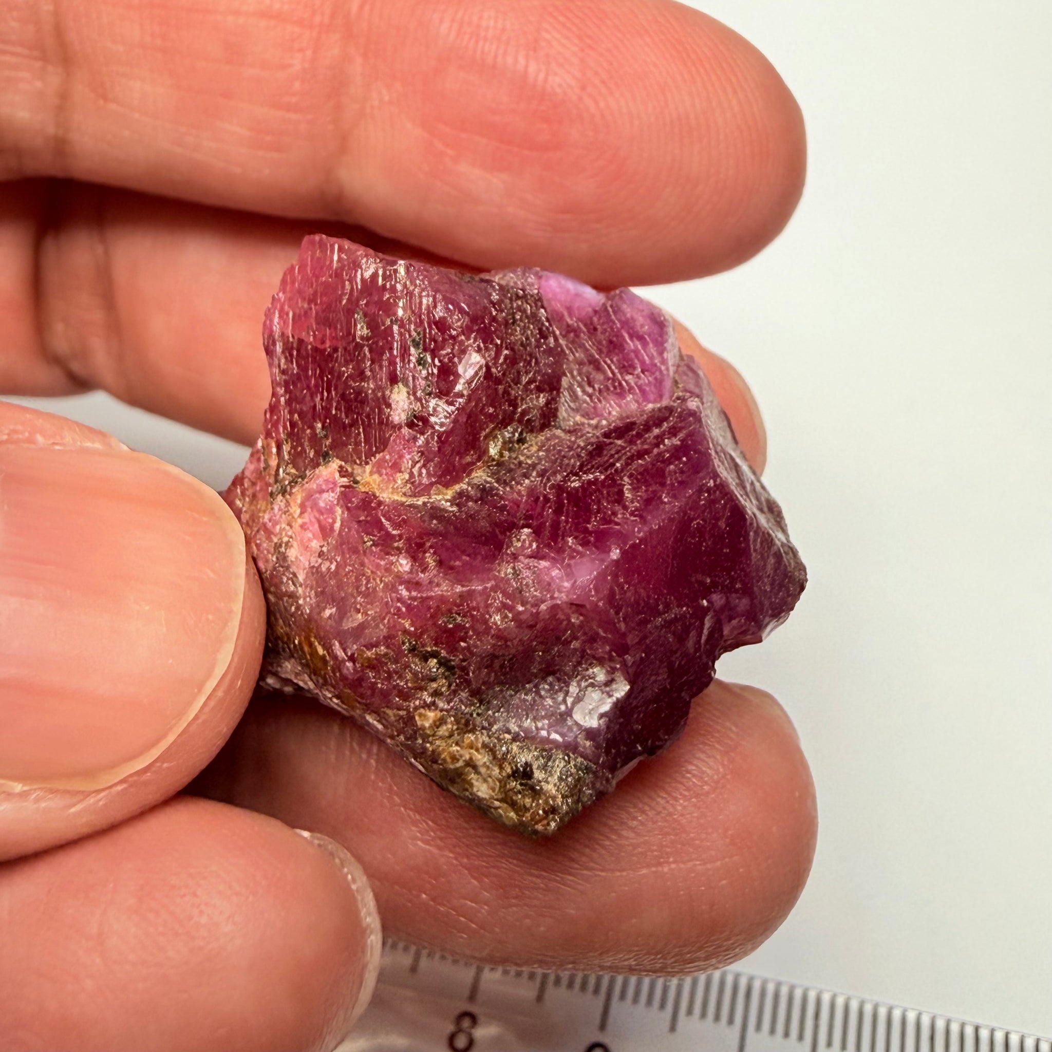 Winza Ruby Crystal, still has part of its matrix on it, 108.62ct, Winza, Tanzania, Untreated Unheated
