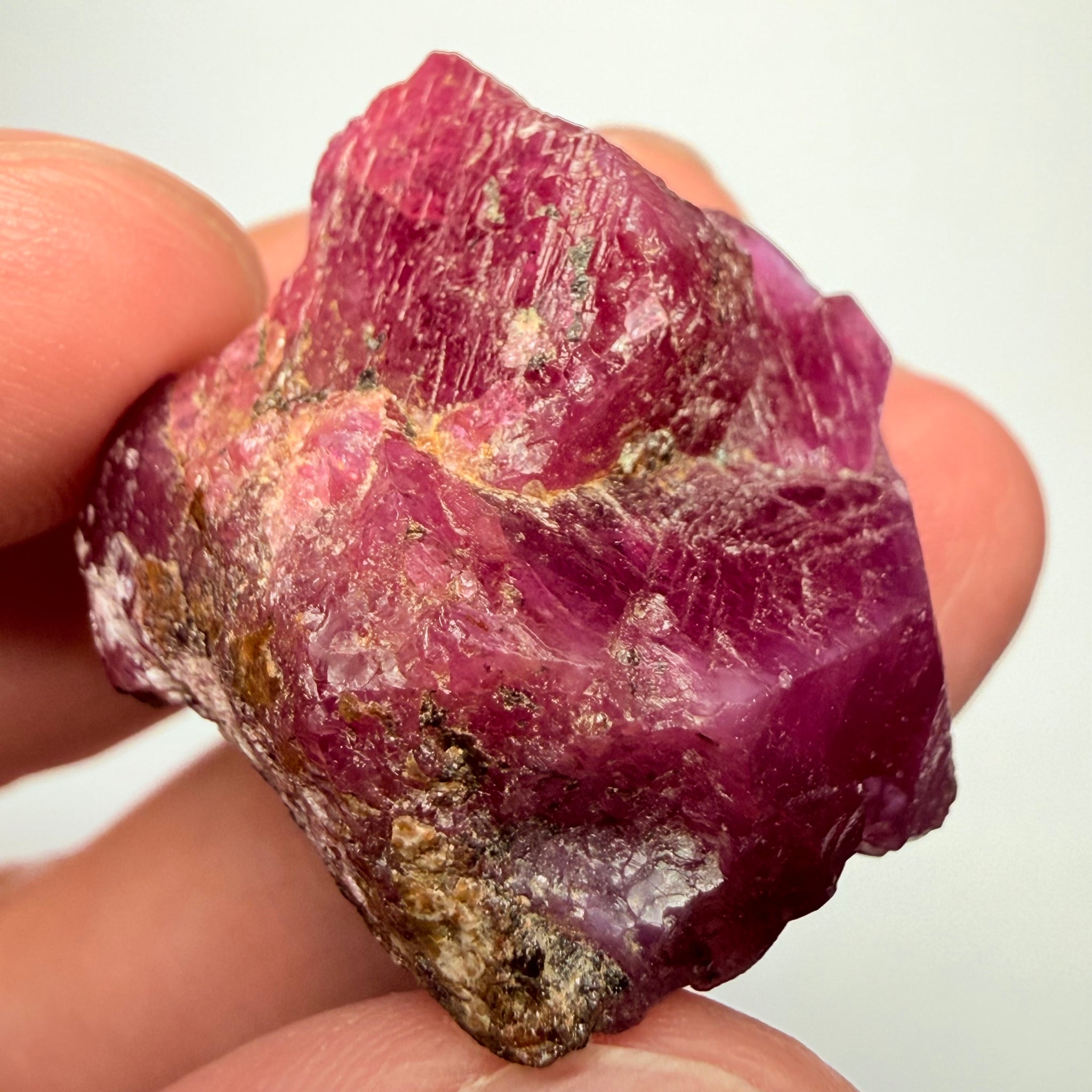 Winza Ruby Crystal, still has part of its matrix on it, 108.62ct, Winza, Tanzania, Untreated Unheated