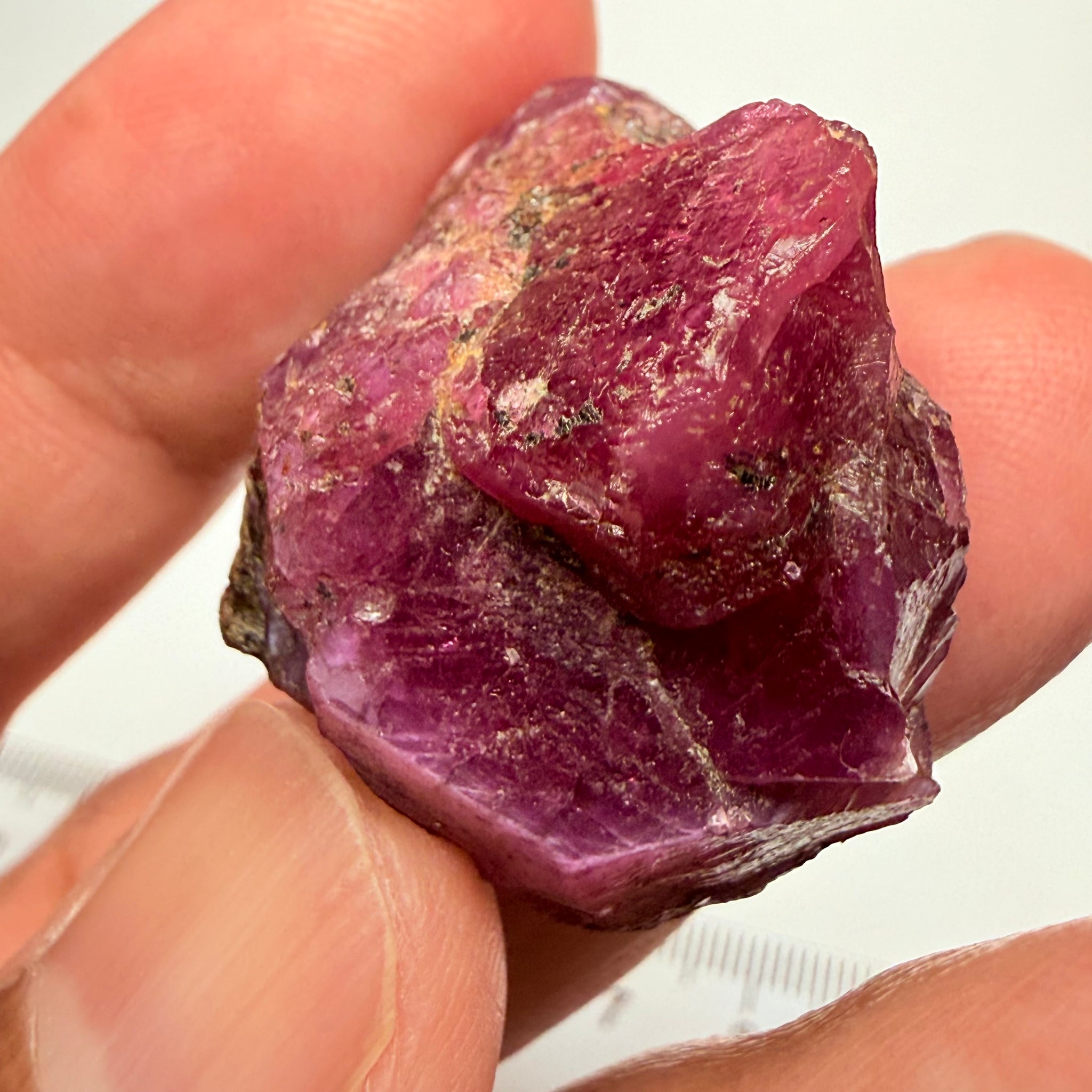 Winza Ruby Crystal, still has part of its matrix on it, 108.62ct, Winza, Tanzania, Untreated Unheated