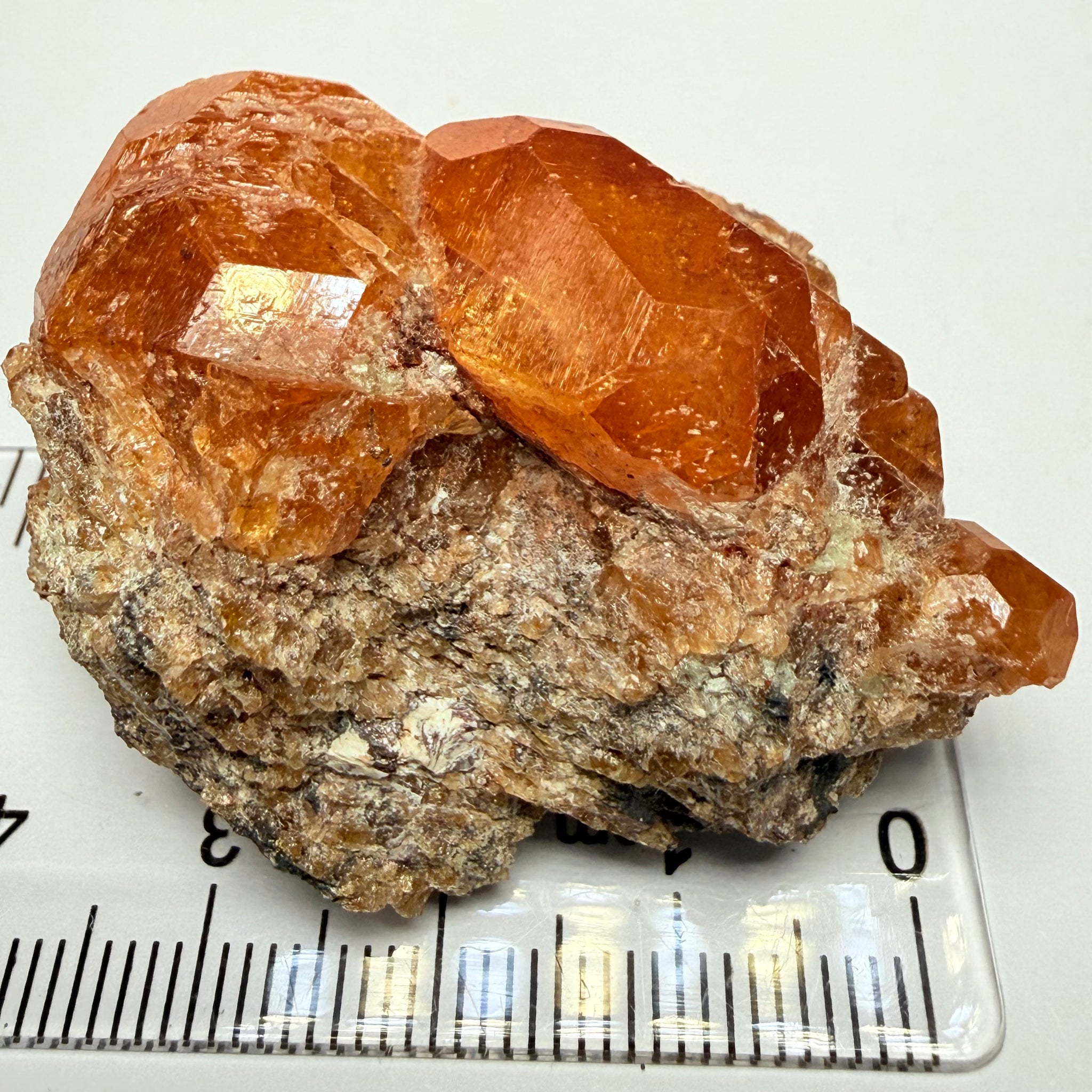 Spessartite Garnet Crystal on Matrix, 58.10gm, Loliondo, Tanzania, Untreated Unheated