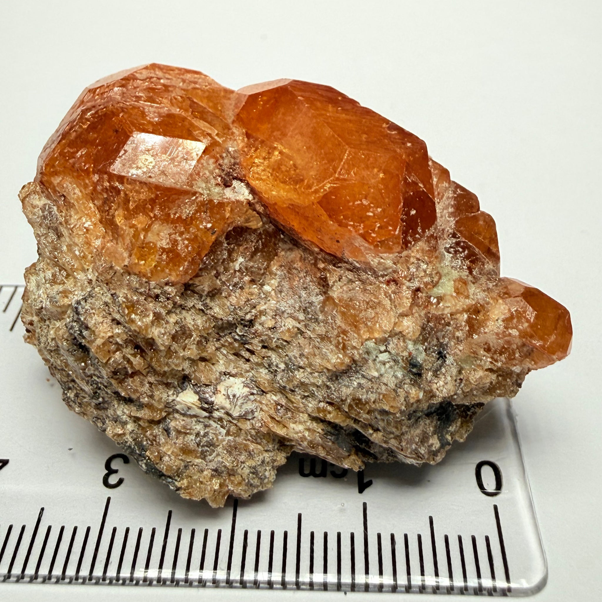 Spessartite Garnet Crystal on Matrix, 58.10gm, Loliondo, Tanzania, Untreated Unheated