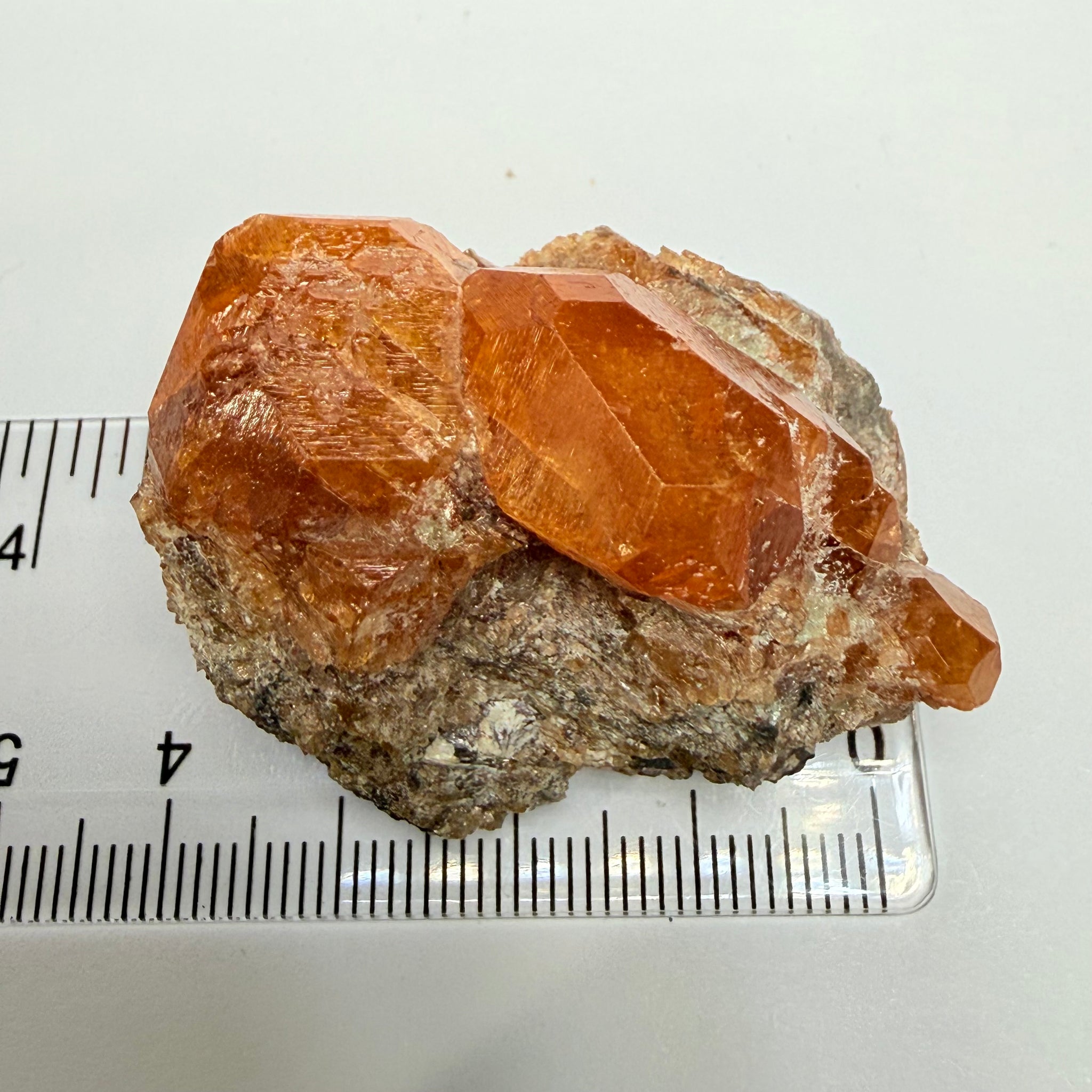 Spessartite Garnet Crystal on Matrix, 58.10gm, Loliondo, Tanzania, Untreated Unheated