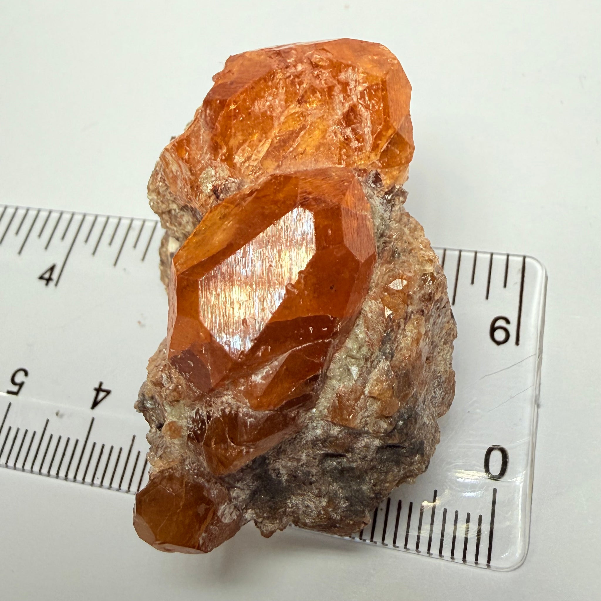 Spessartite Garnet Crystal on Matrix, 58.10gm, Loliondo, Tanzania, Untreated Unheated