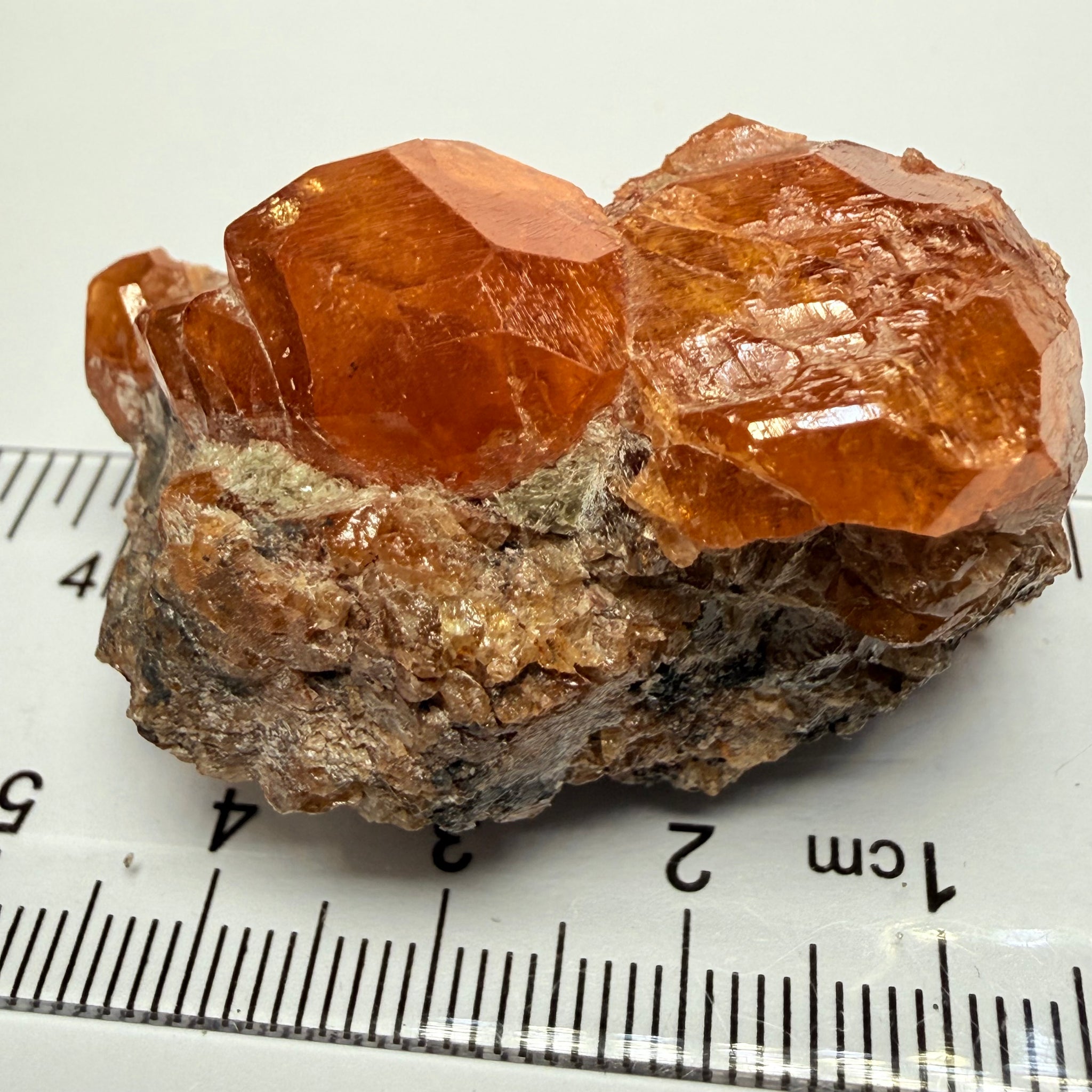 Spessartite Garnet Crystal on Matrix, 58.10gm, Loliondo, Tanzania, Untreated Unheated