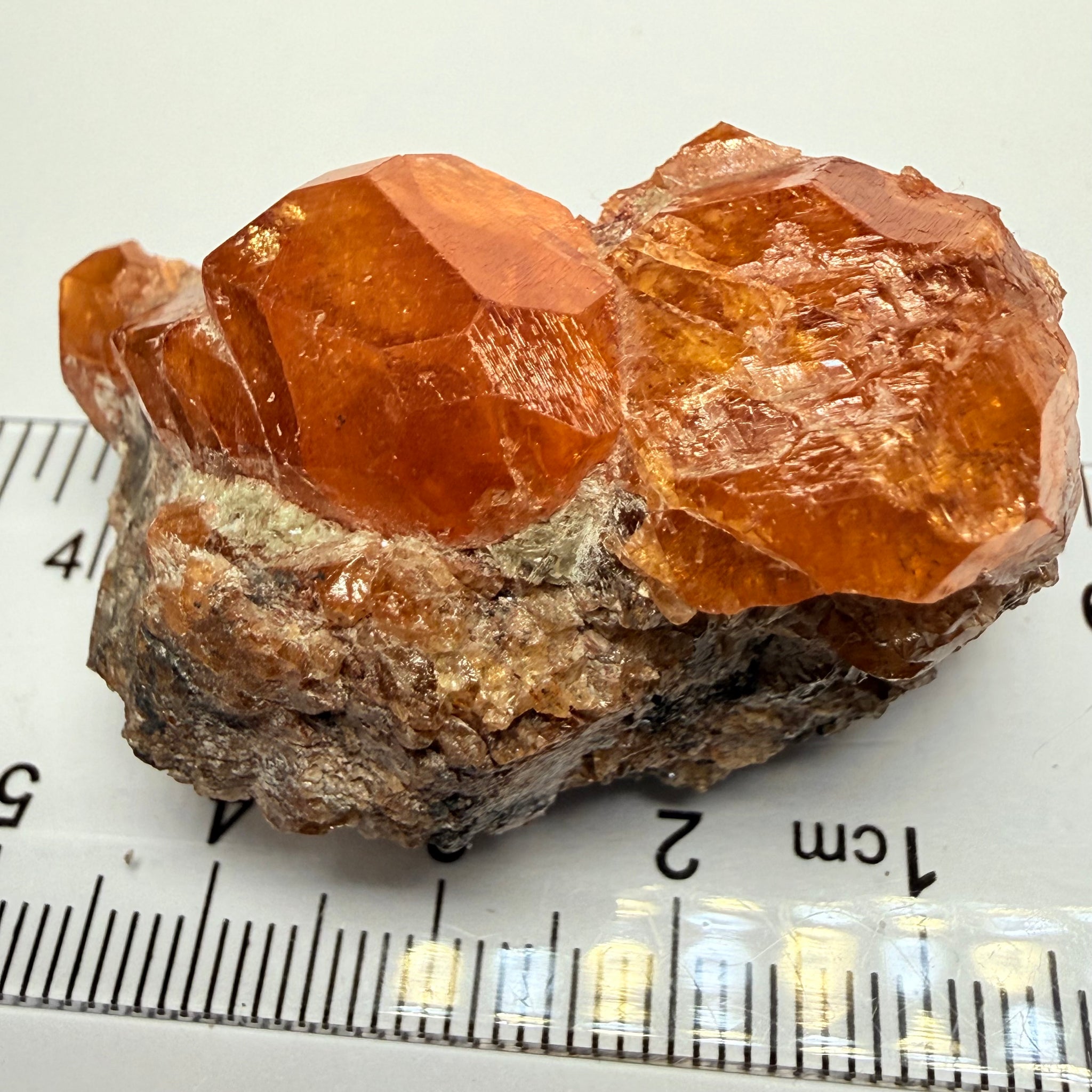 Spessartite Garnet Crystal on Matrix, 58.10gm, Loliondo, Tanzania, Untreated Unheated