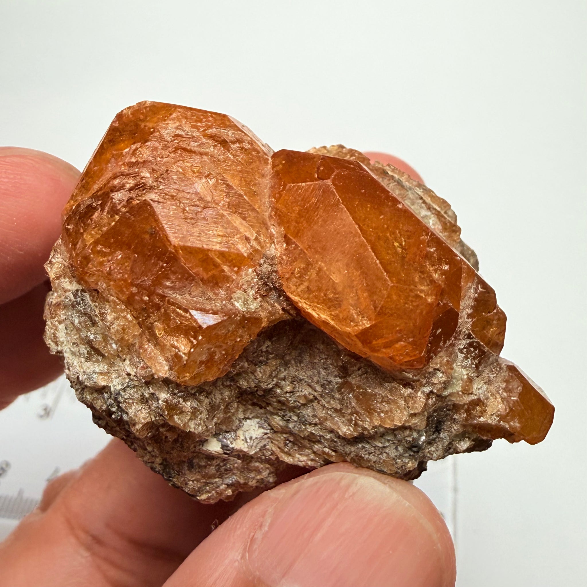 Spessartite Garnet Crystal on Matrix, 58.10gm, Loliondo, Tanzania, Untreated Unheated