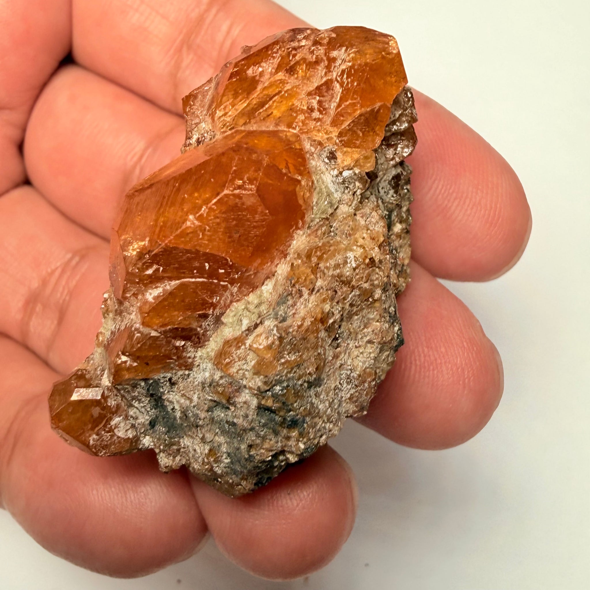 Spessartite Garnet Crystal on Matrix, 58.10gm, Loliondo, Tanzania, Untreated Unheated