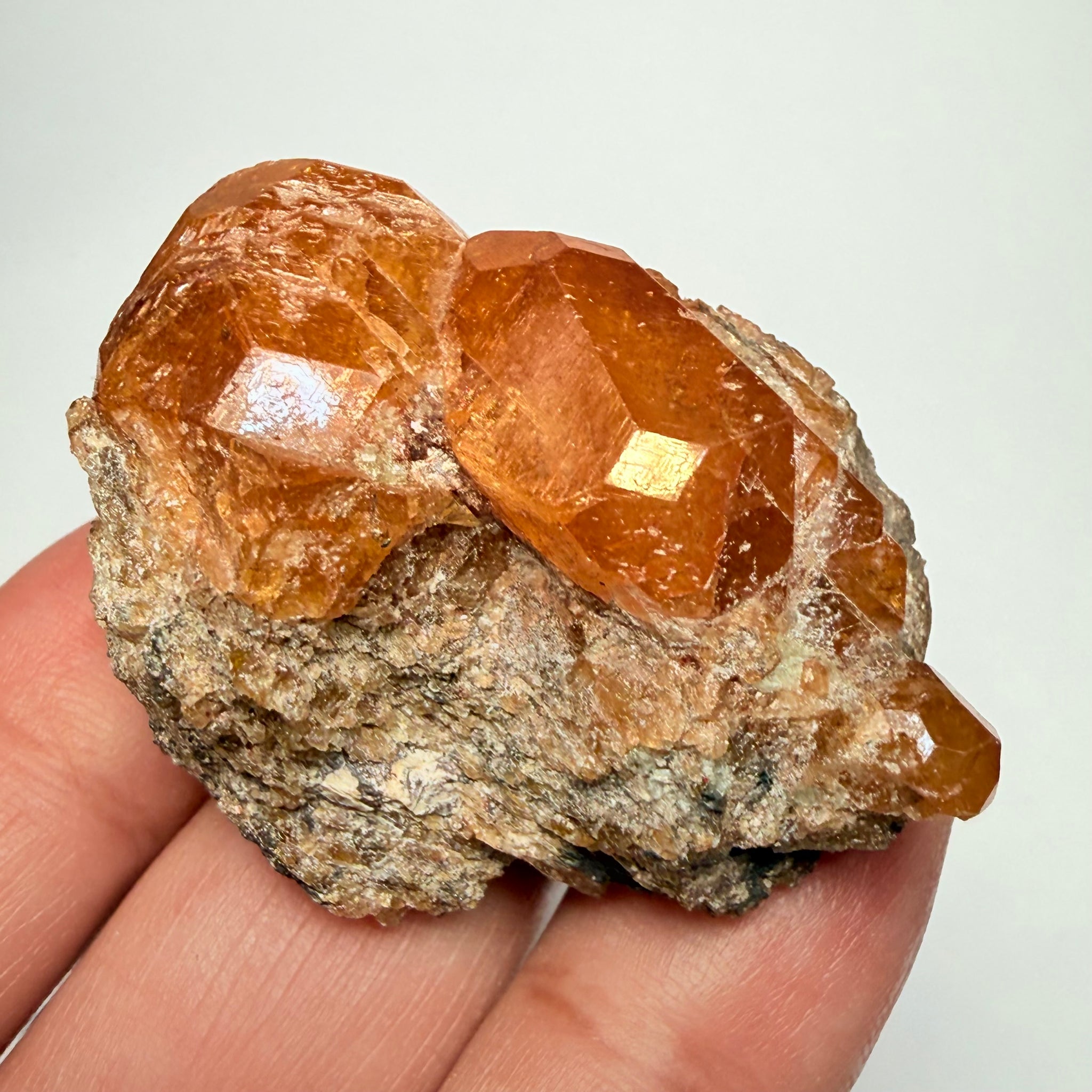 Spessartite Garnet Crystal on Matrix, 58.10gm, Loliondo, Tanzania, Untreated Unheated