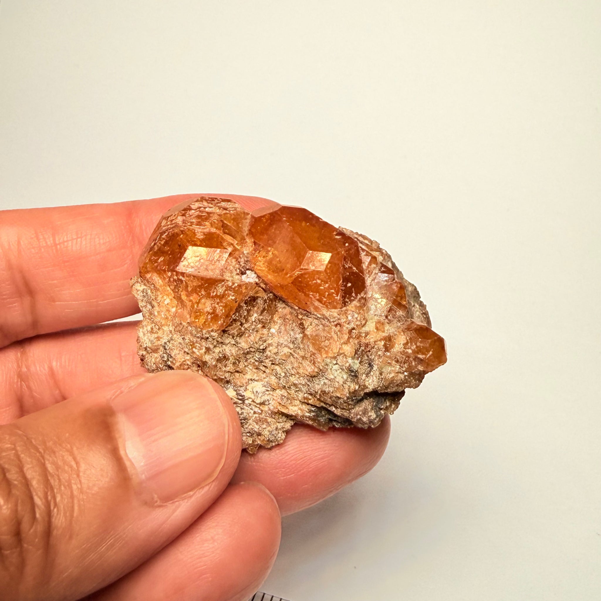 Spessartite Garnet Crystal on Matrix, 58.10gm, Loliondo, Tanzania, Untreated Unheated