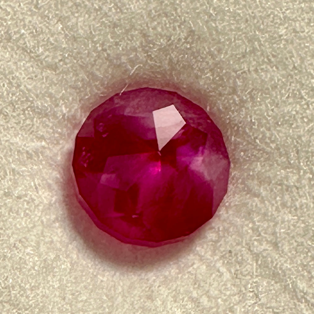 Winza Ruby, Tanzania, 1.475ct, Untreated Unheated. 5.7mm x 6.1mm, Custom Cut by us here in London