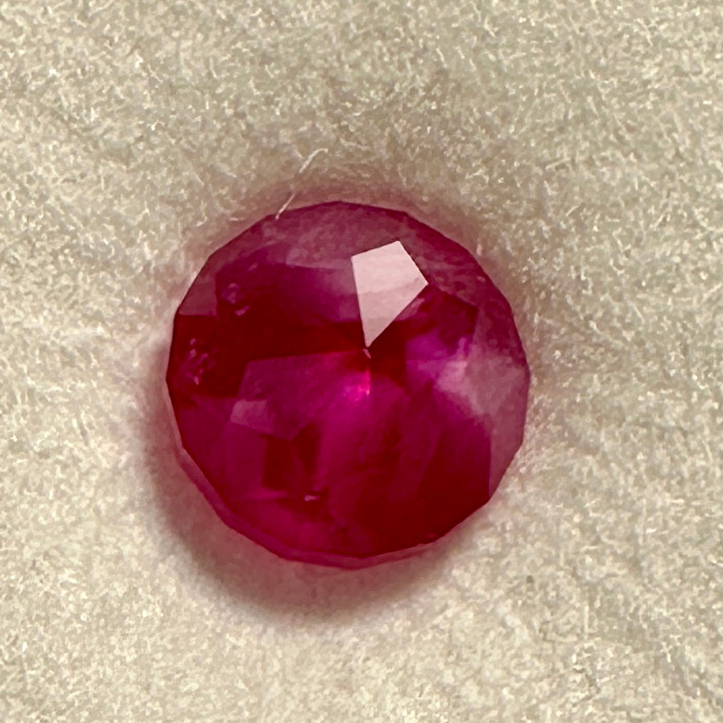 Winza Ruby, Tanzania, 1.475ct, Untreated Unheated. 5.7mm x 6.1mm, Custom Cut by us here in London