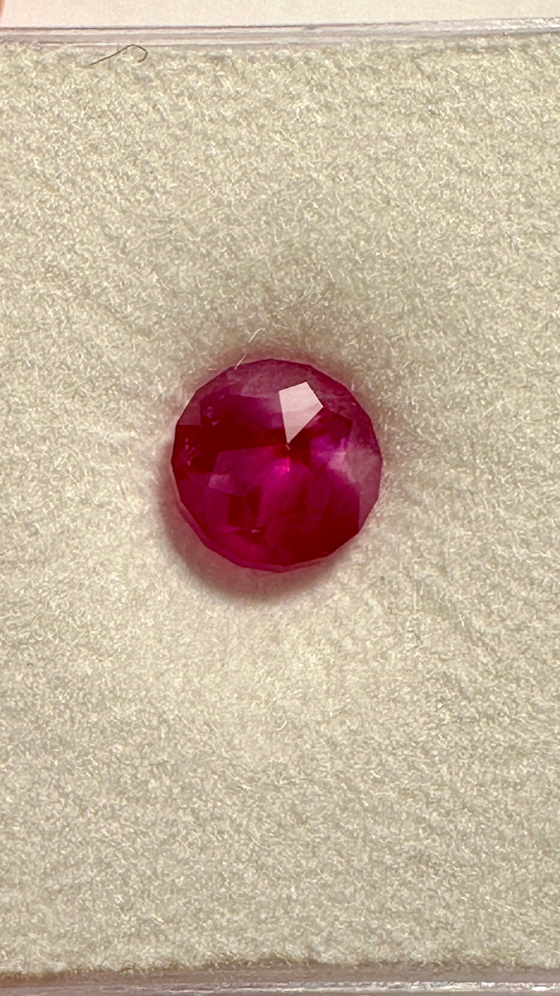 Winza Ruby, Tanzania, 1.475ct, Untreated Unheated. 5.7mm x 6.1mm, Custom Cut by us here in London