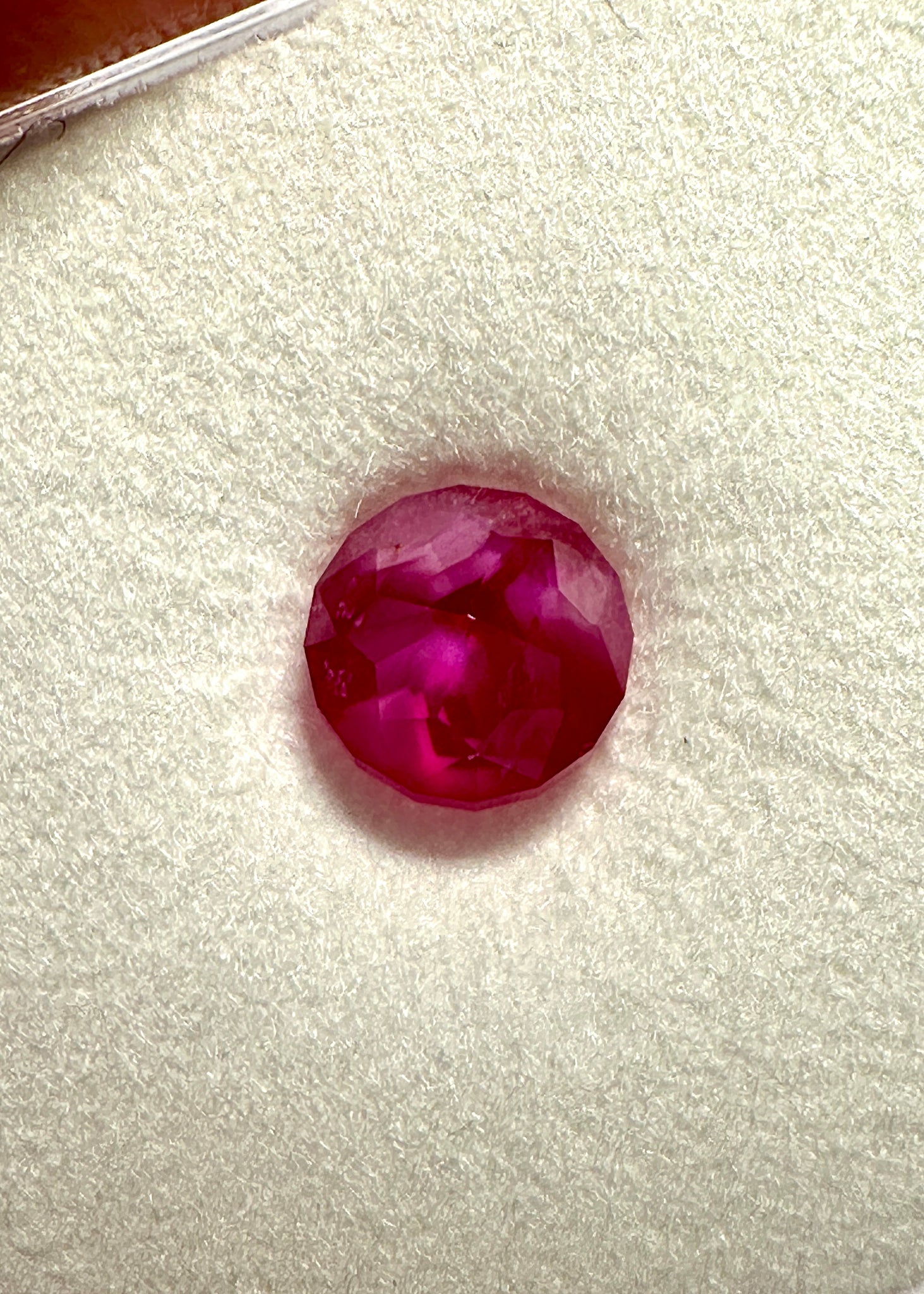 Winza Ruby, Tanzania, 1.475ct, Untreated Unheated. 5.7mm x 6.1mm, Custom Cut by us here in London