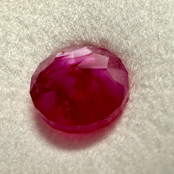 1.475ct Winza Ruby, Tanzania, Untreated Unheated. 5.7mm x 6.1mm, Custom Cut by us here in London