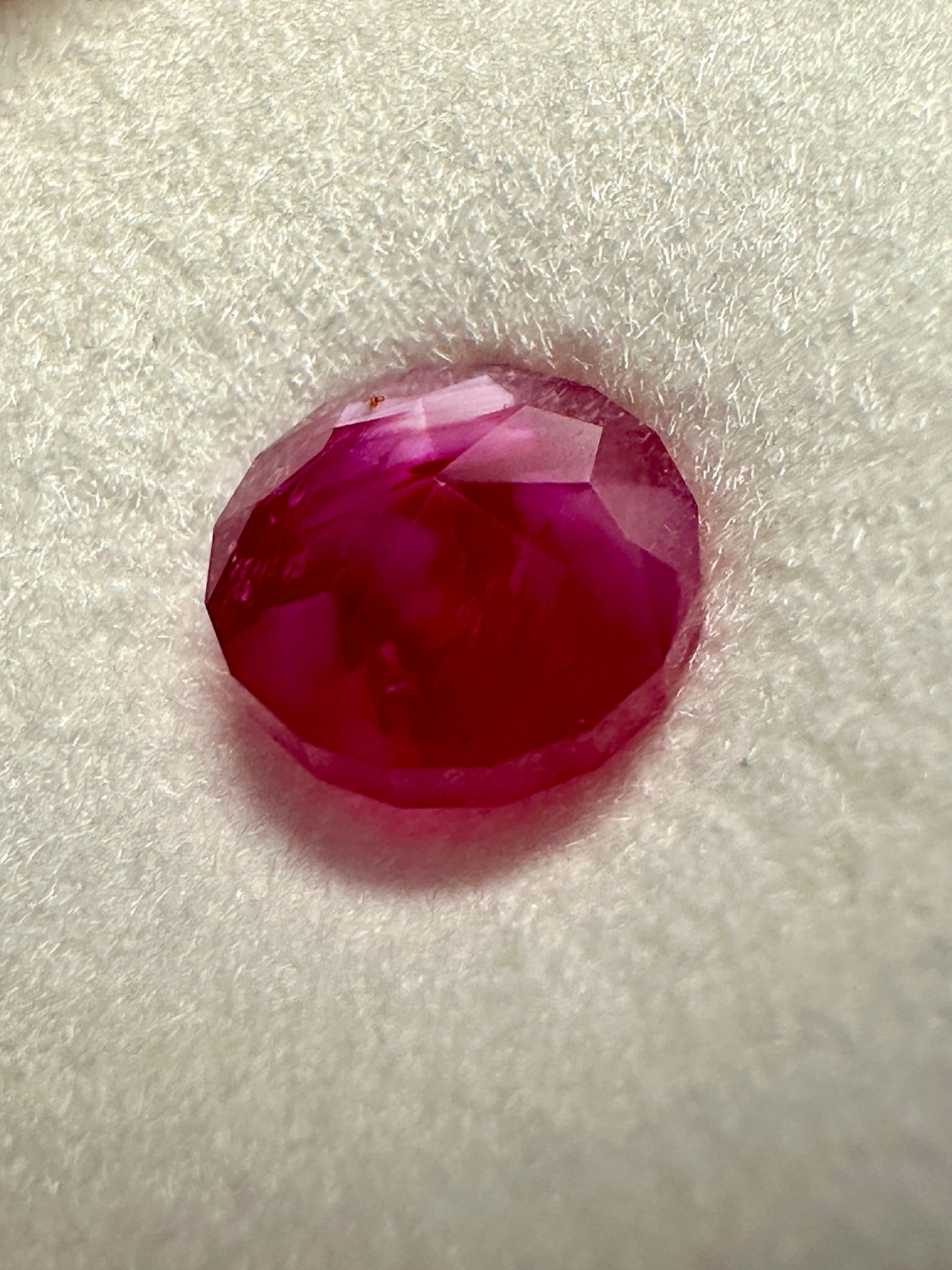 Winza Ruby, Tanzania, 1.475ct, Untreated Unheated. 5.7mm x 6.1mm, Custom Cut by us here in London