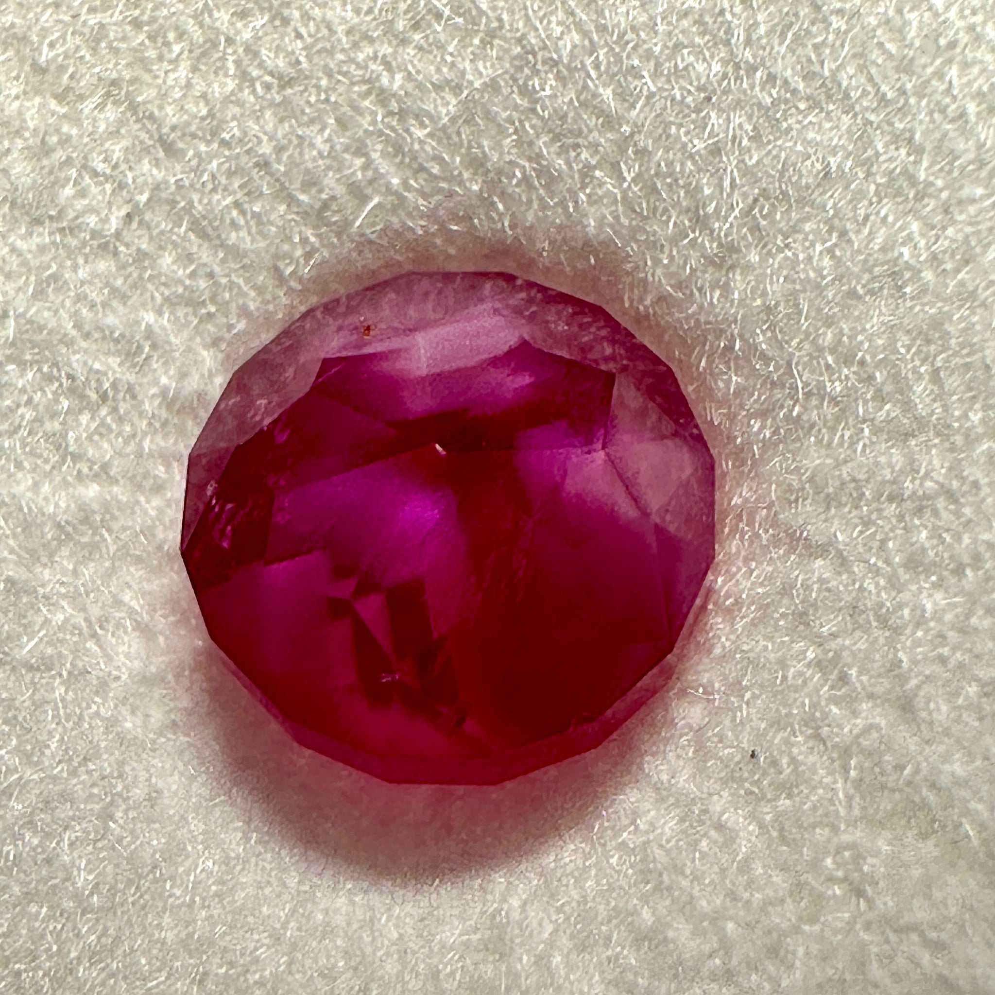 Winza Ruby, Tanzania, 1.475ct, Untreated Unheated. 5.7mm x 6.1mm, Custom Cut by us here in London
