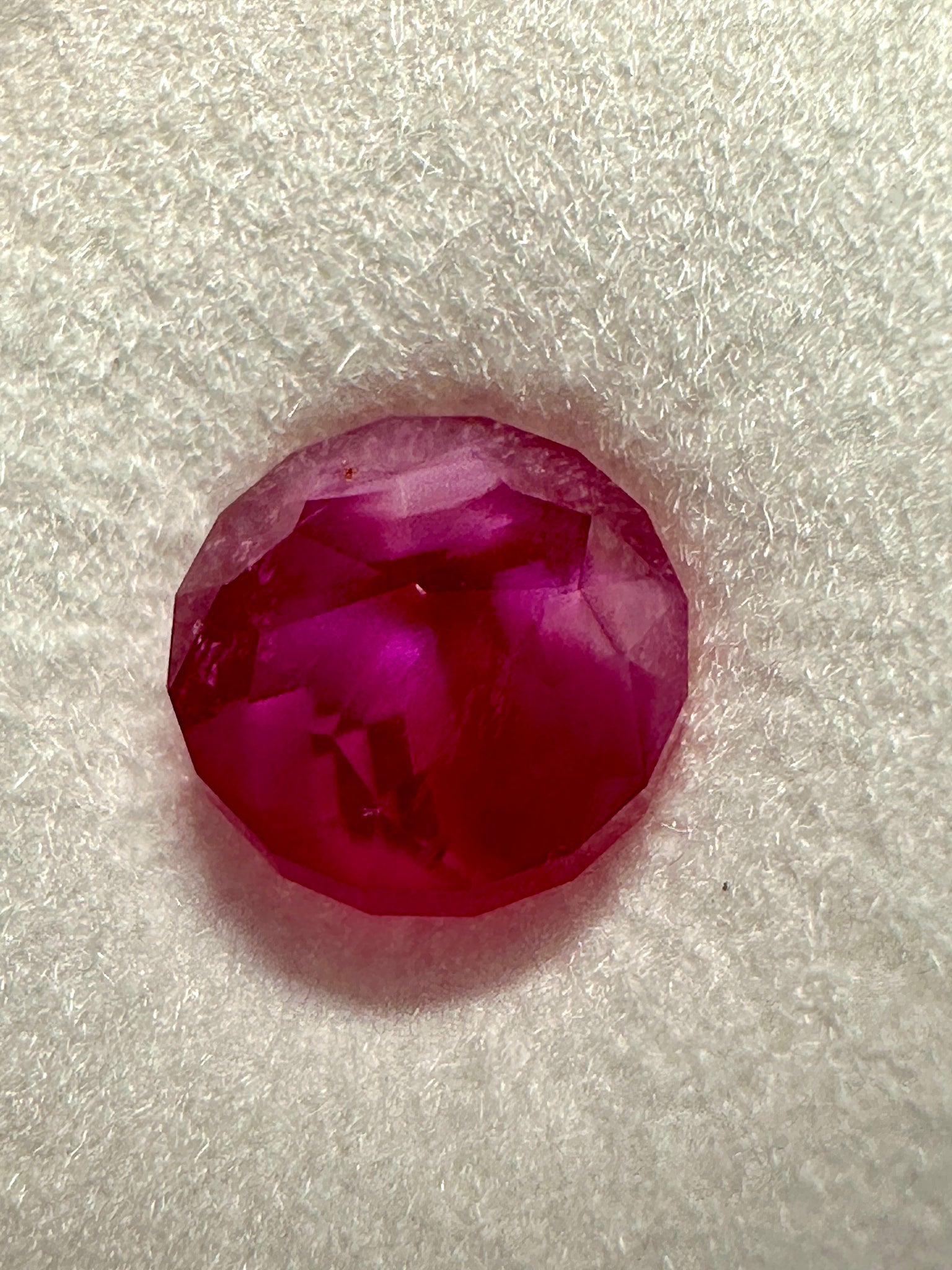 Winza Ruby, Tanzania, 1.475ct, Untreated Unheated. 5.7mm x 6.1mm, Custom Cut by us here in London