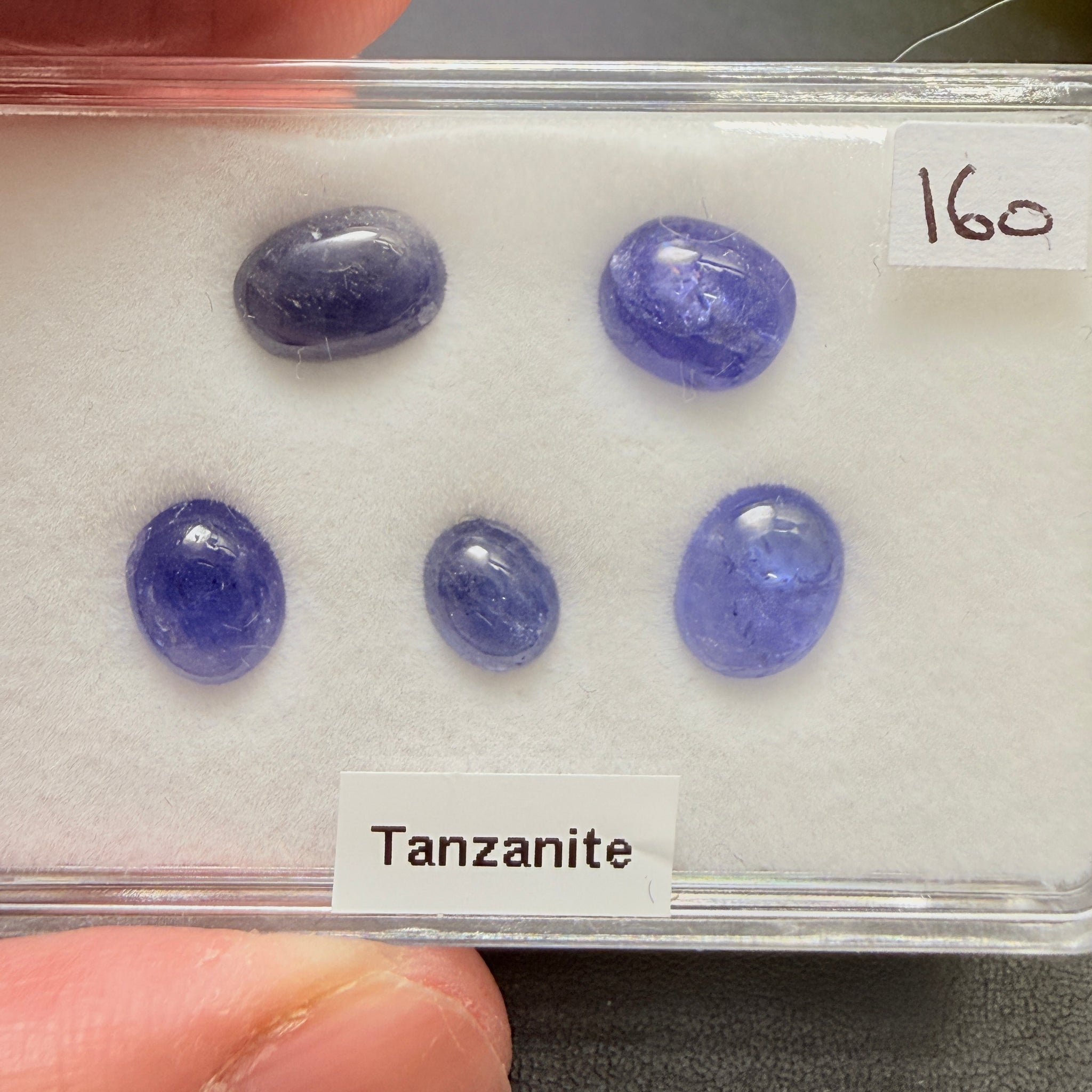 Tanzanite Cabochon Box, Merelani, Tanzania, Gently Heated