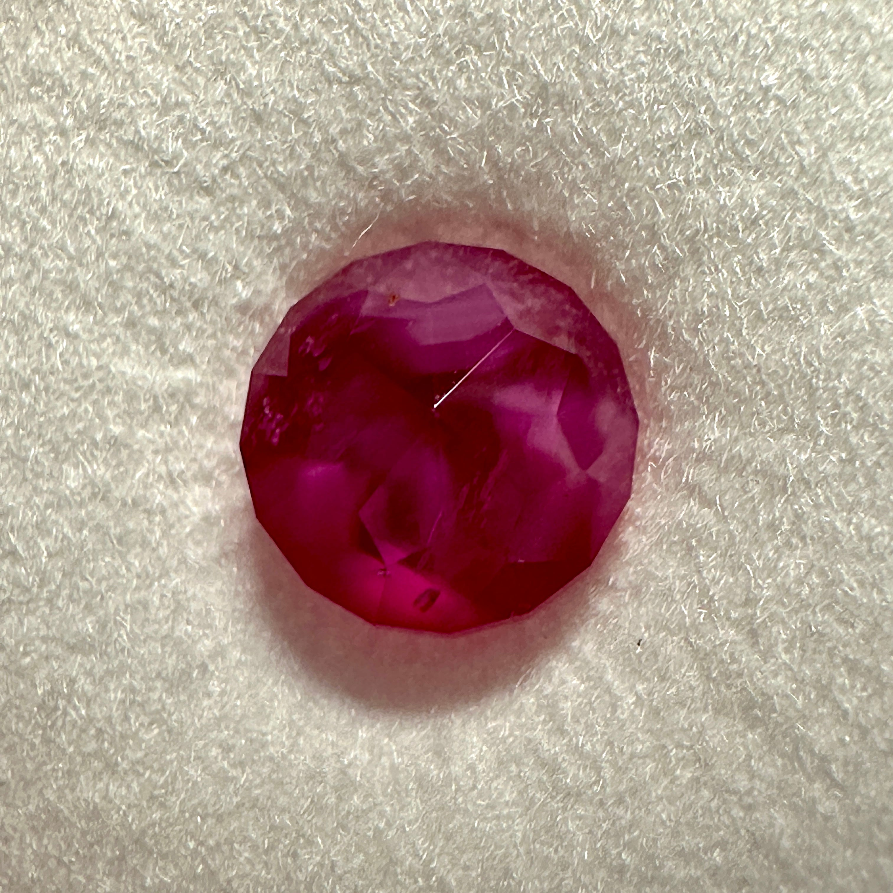 1.475ct Winza Ruby, Tanzania, Untreated Unheated. 5.7mm x 6.1mm, Custom Cut by us here in London