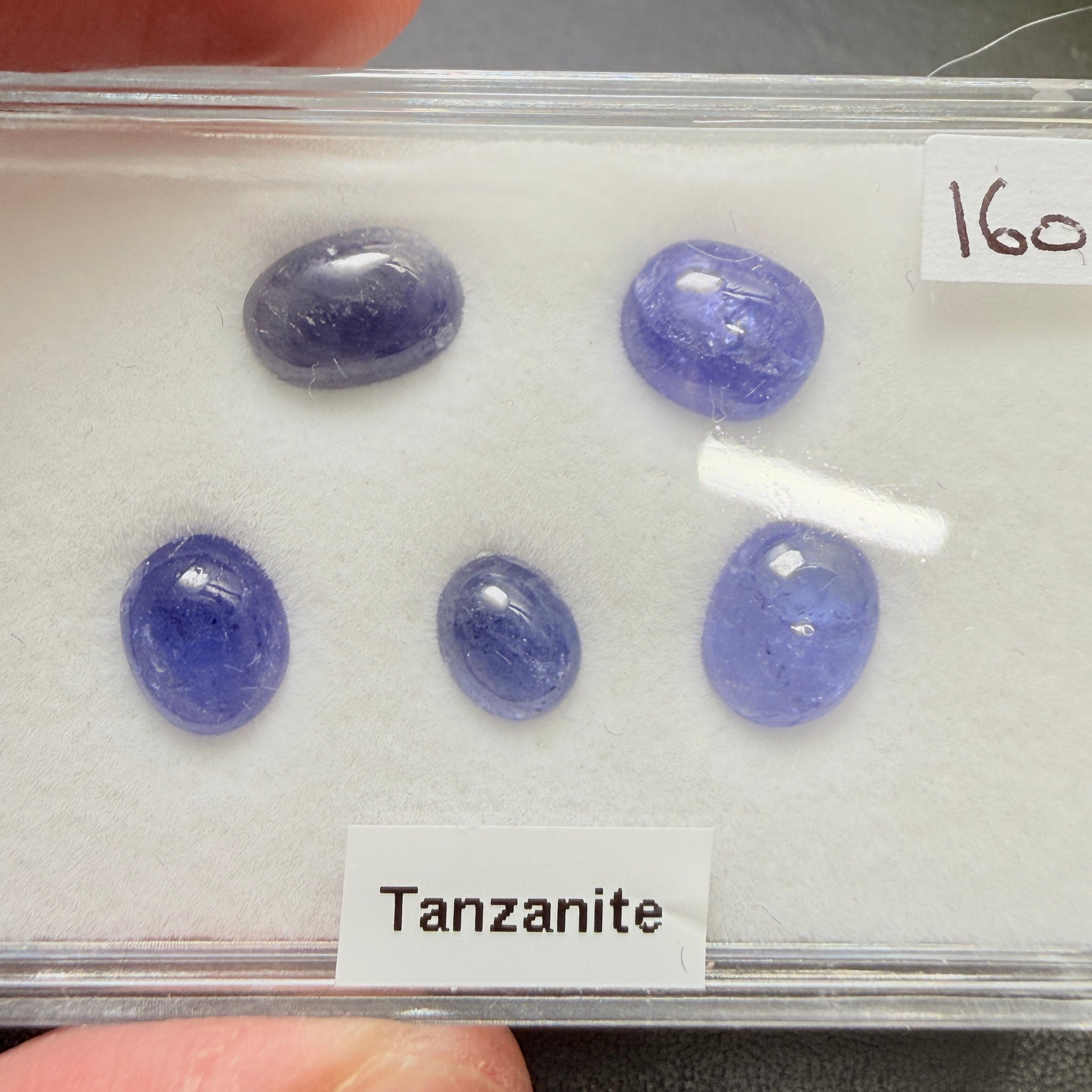 Tanzanite Cabochon Box, Merelani, Tanzania, Gently Heated
