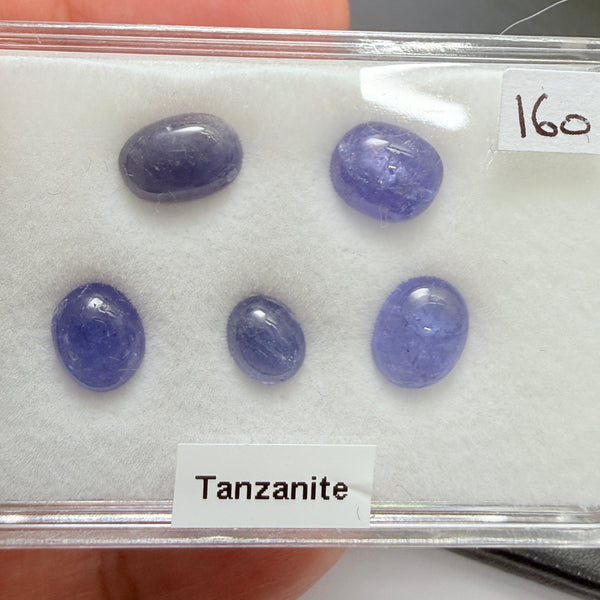 Tanzanite Cabochon Box, Merelani, Tanzania, Gently Heated