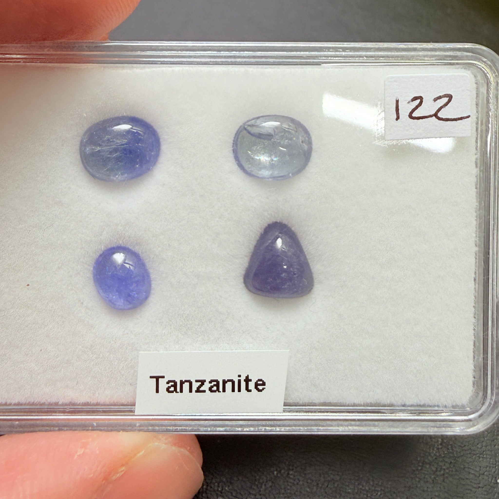 Tanzanite Cabochon Box, Merelani, Tanzania, Gently Heated