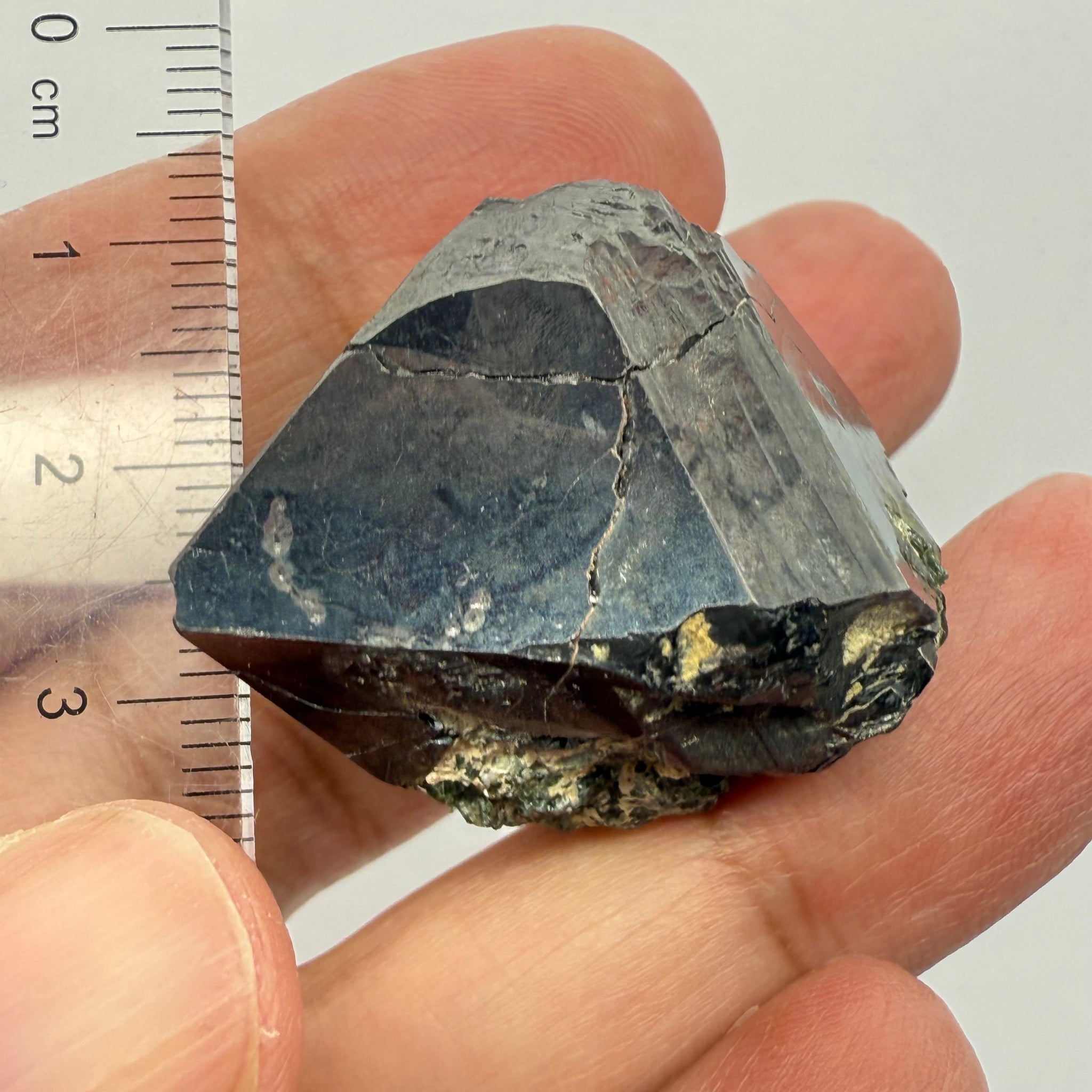 Magnetite Crystal, Merelani, same mining pit as Tanzanite, comes out with Tanzanite, Tanzania, Untreated Unheated. 40.40gm 31 x 26.9 x 27.8mm