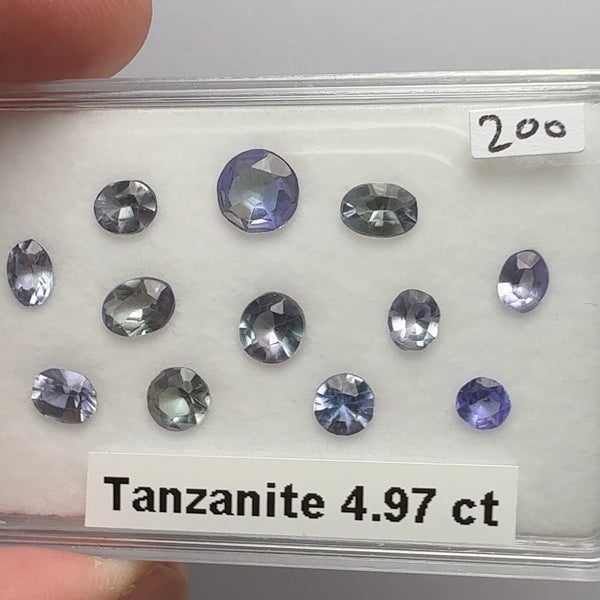 Tanzanite Box, 4.97ct, Merelani, Tanzania, some Gently Heated, some Unheated, native cuts