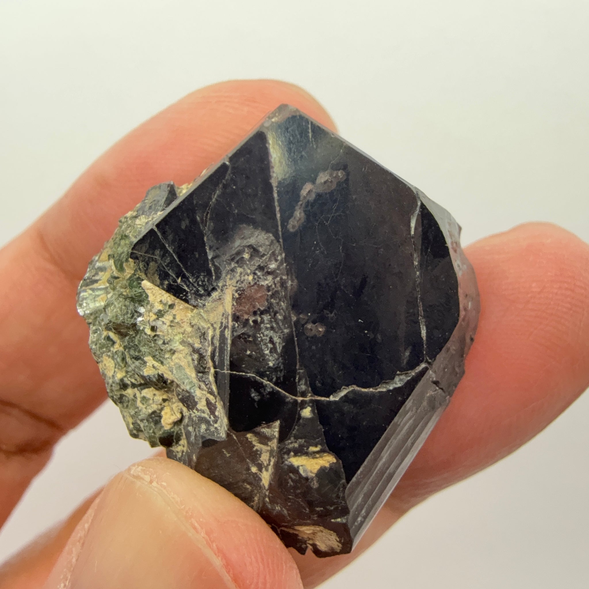 Magnetite Crystal, Merelani, same mining pit as Tanzanite, comes out with Tanzanite, Tanzania, Untreated Unheated. 40.40gm 31 x 26.9 x 27.8mm