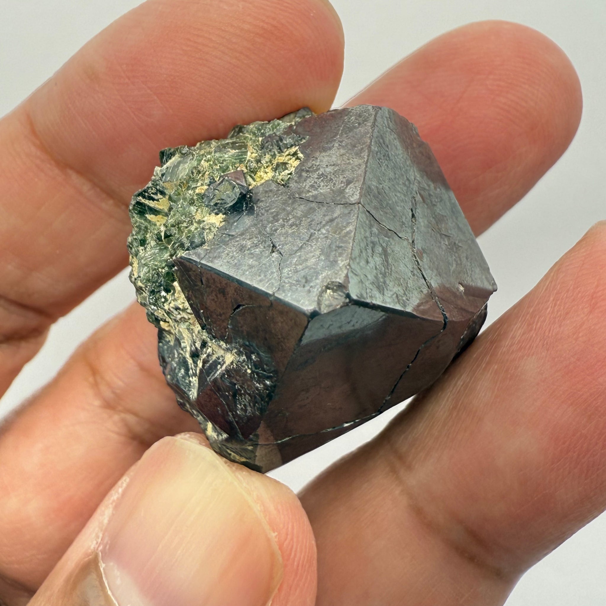 Magnetite Crystal, Merelani, same mining pit as Tanzanite, comes out with Tanzanite, Tanzania, Untreated Unheated. 40.40gm 31 x 26.9 x 27.8mm