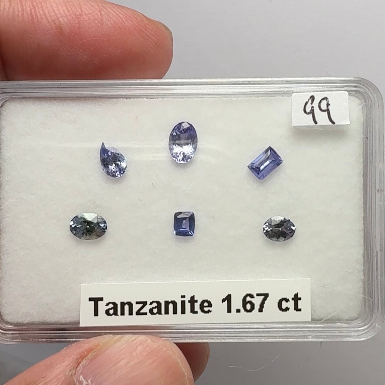 Tanzanite Box, 1.67ct, Merelani, Tanzania, some Gently Heated, some Unheated, native cuts