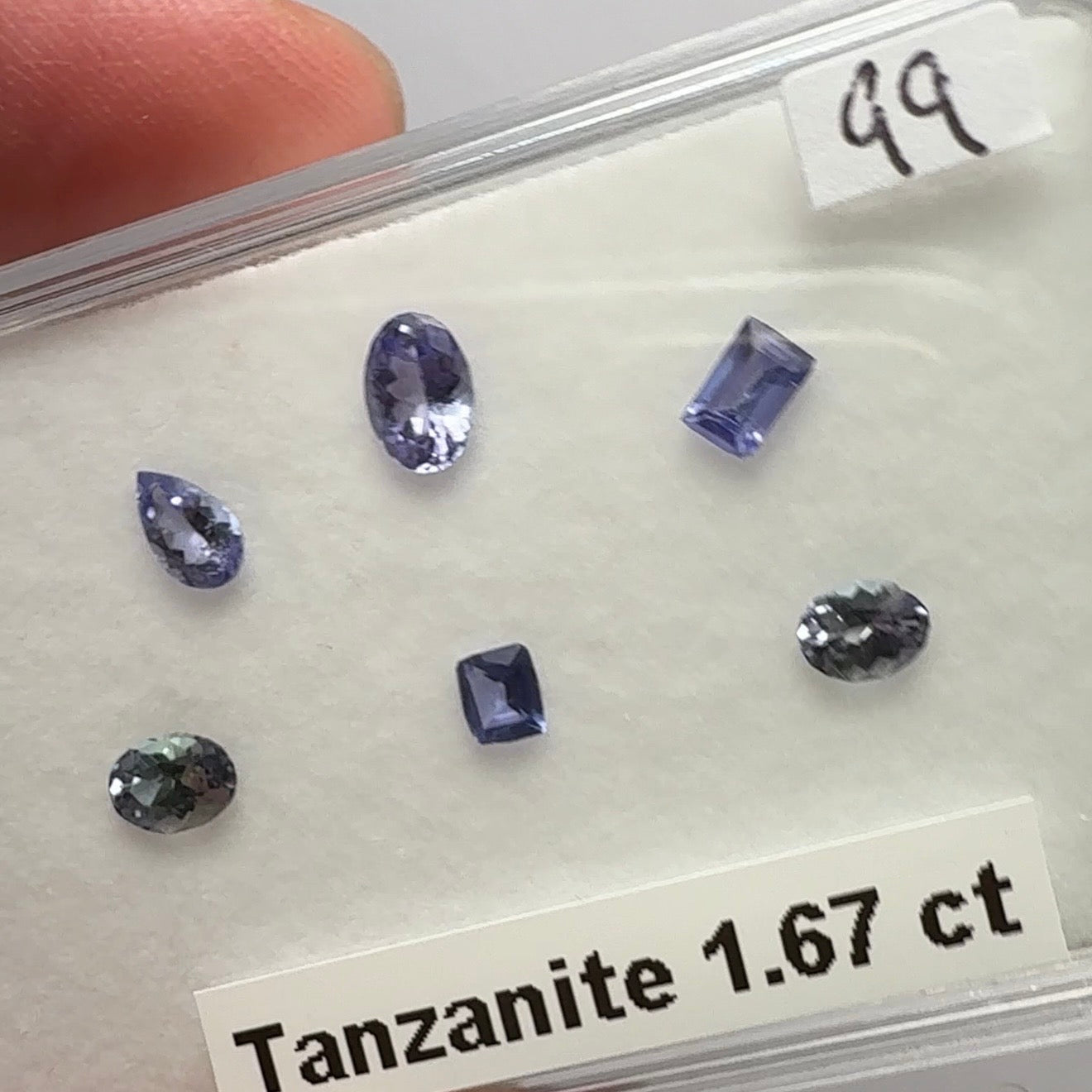 Tanzanite Box, 1.67ct, Merelani, Tanzania, some Gently Heated, some Unheated, native cuts