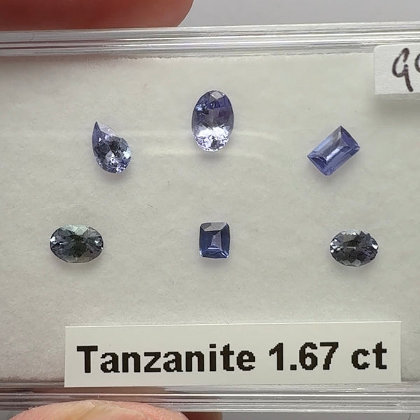 Tanzanite Box, 1.67ct, Merelani, Tanzania, some Gently Heated, some Unheated, native cuts