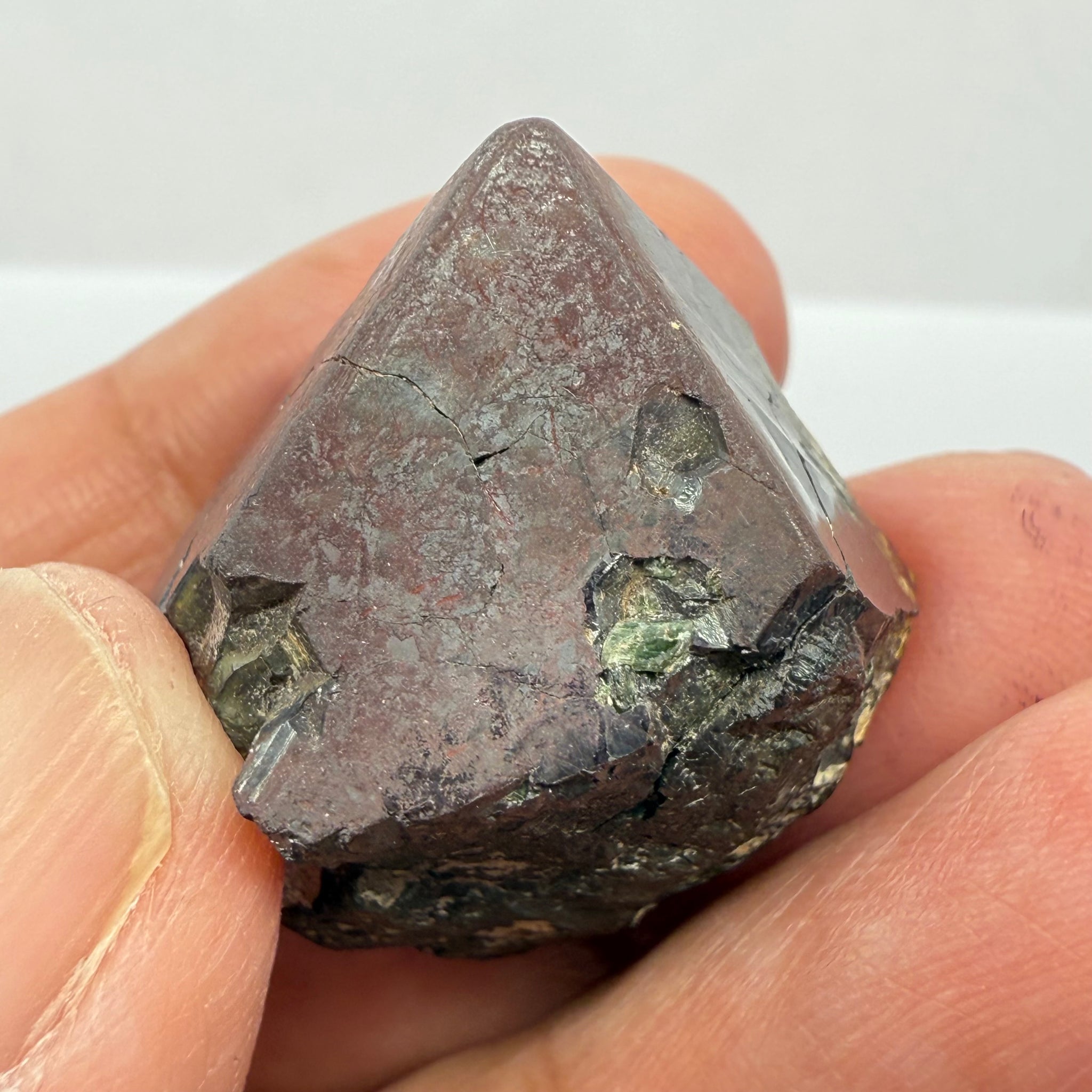 Magnetite Crystal, Merelani, same mining pit as Tanzanite, comes out with Tanzanite, Tanzania, Untreated Unheated. 28.1gm 30 x 27 x 19.6mm