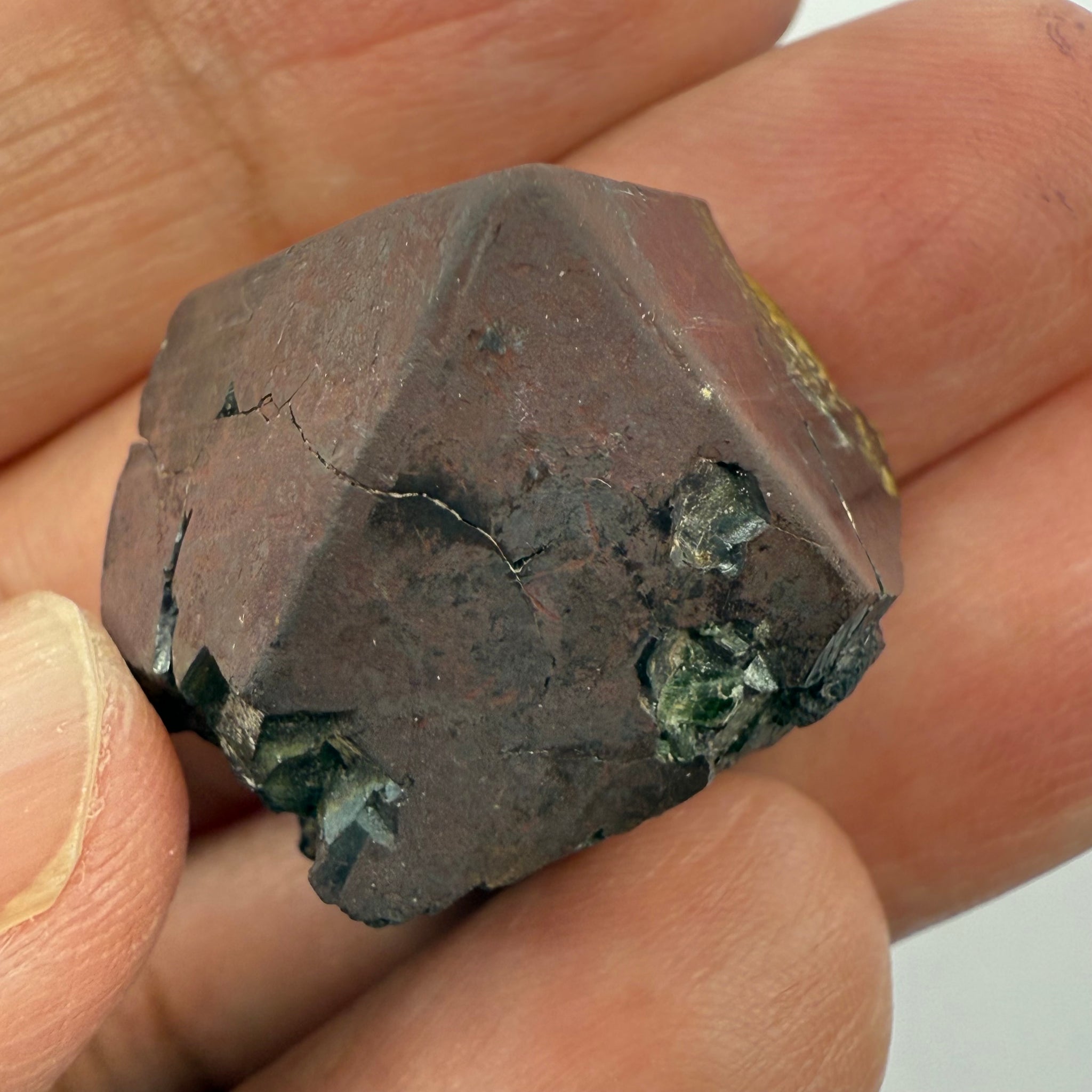 Magnetite Crystal, Merelani, same mining pit as Tanzanite, comes out with Tanzanite, Tanzania, Untreated Unheated. 28.1gm 30 x 27 x 19.6mm