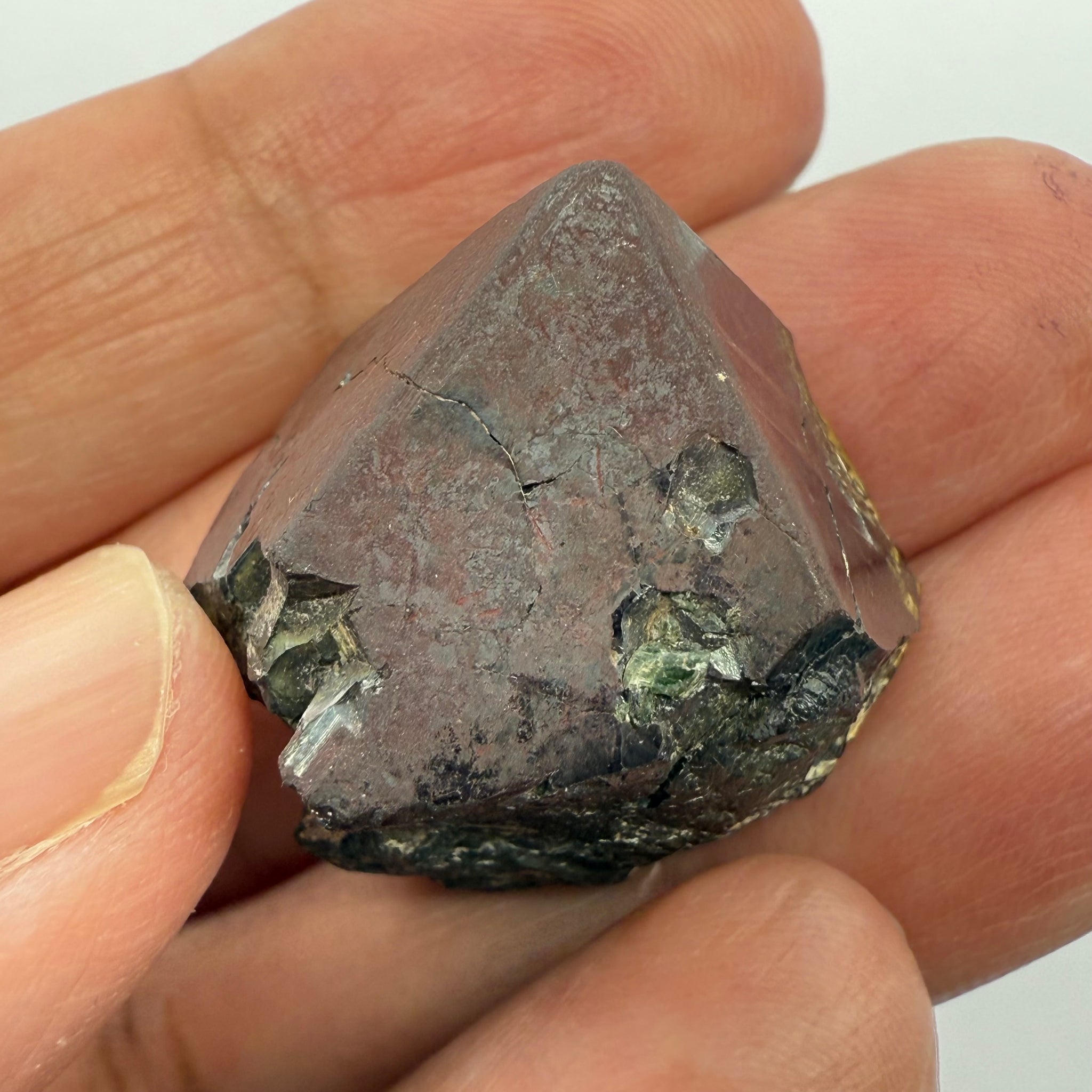 Magnetite Crystal, Merelani, same mining pit as Tanzanite, comes out with Tanzanite, Tanzania, Untreated Unheated. 28.1gm 30 x 27 x 19.6mm