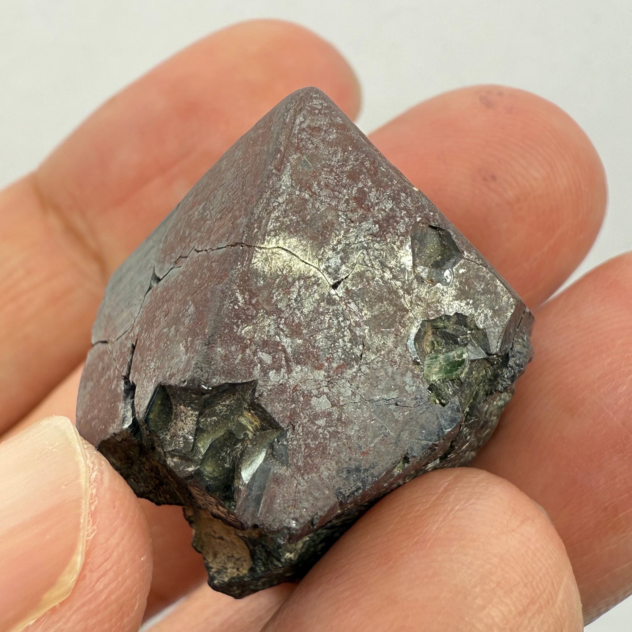 Magnetite Crystal, Merelani, same mining pit as Tanzanite, comes out with Tanzanite, Tanzania, Untreated Unheated. 28.1gm 30 x 27 x 19.6mm