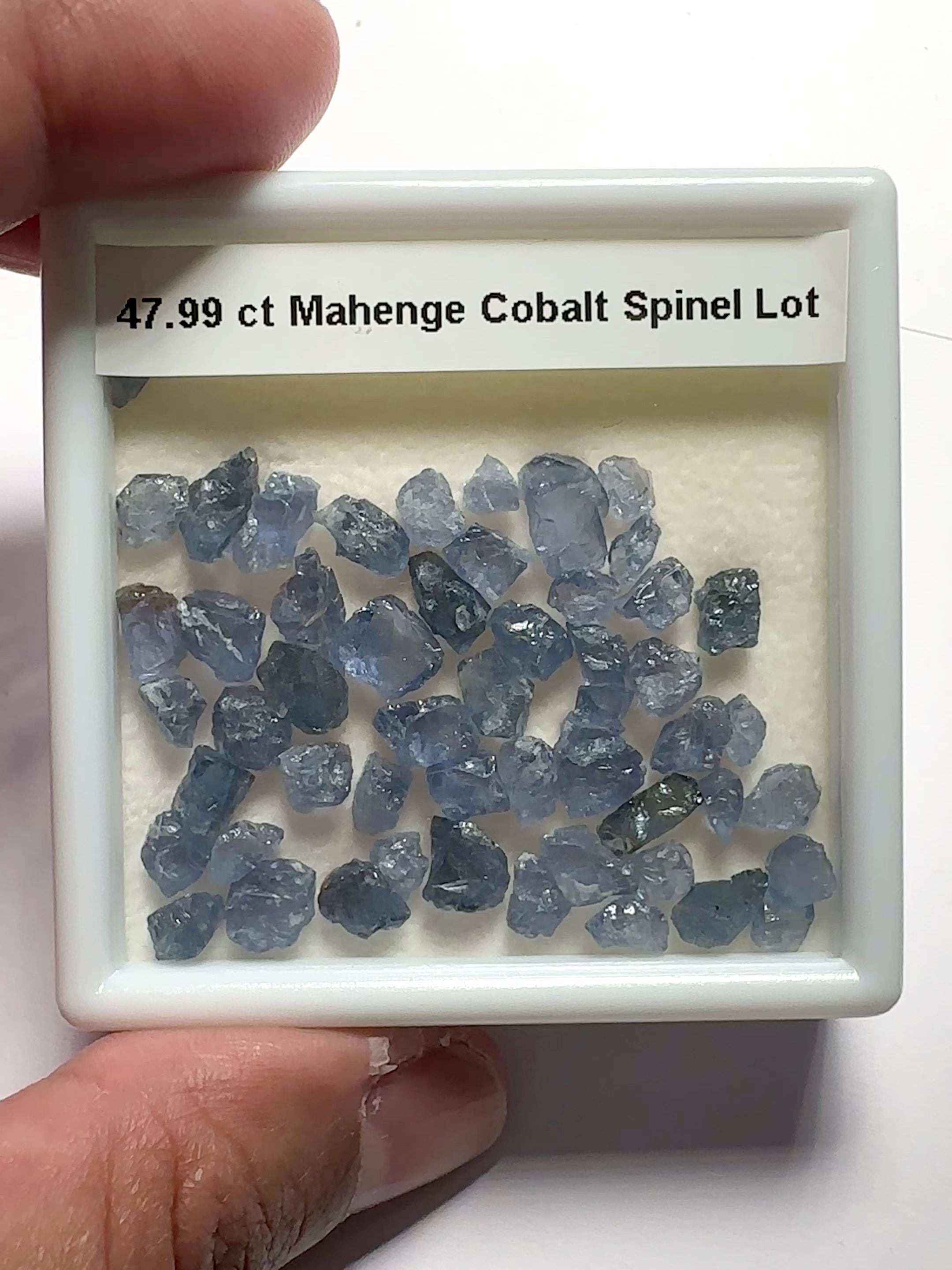 47.99ct Cobalt Spinel Lot, Mahenge, Tanzania, Untreated Unheated