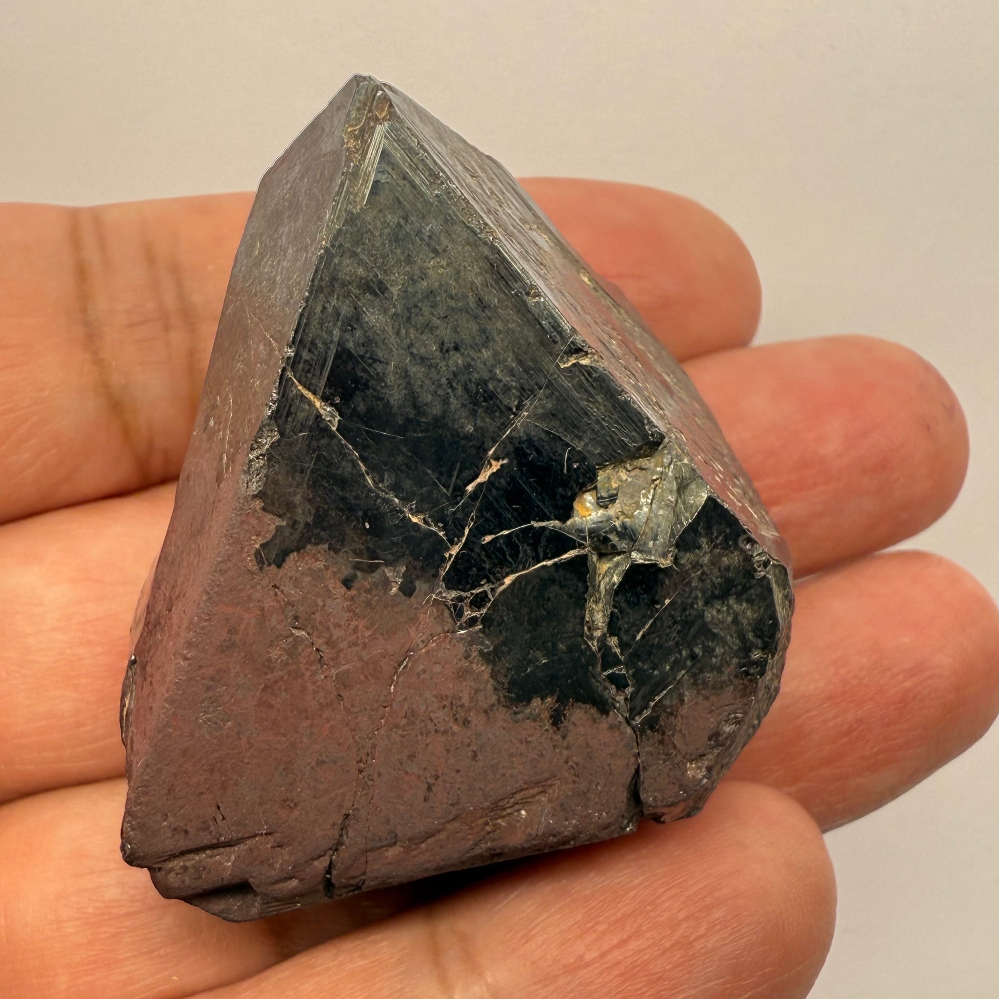 Magnetite Crystal, Merelani, same mining pit as Tanzanite, comes out with Tanzanite, Tanzania, Untreated Unheated. 99.70gm 45.1 x 38.6 x 33.0mm